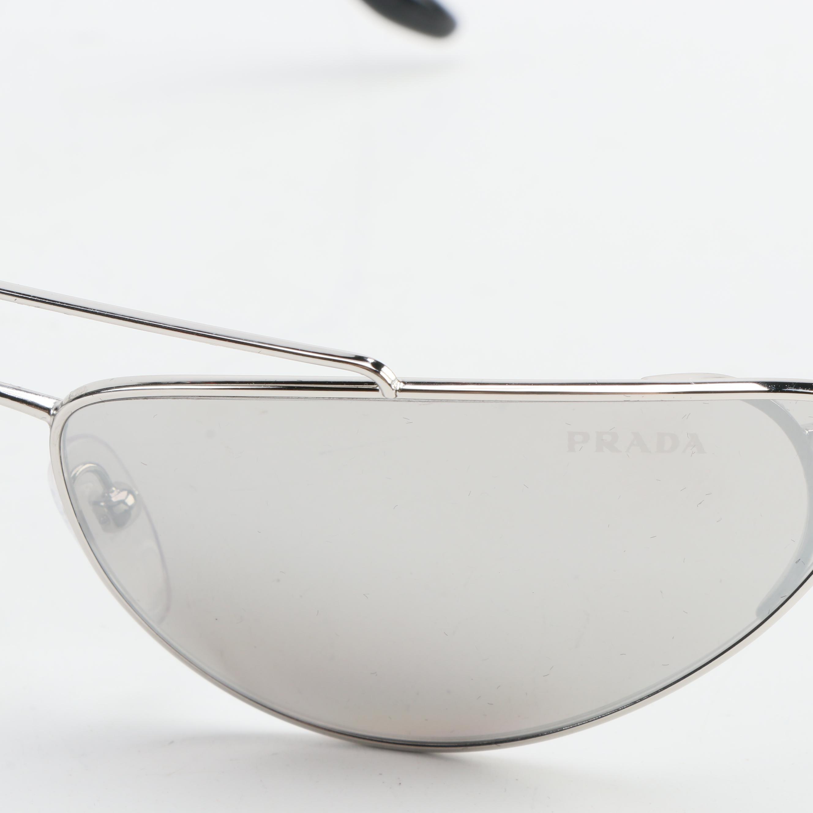 Prada SPR62V Mirrored Catwalk Sunglasses with Case and Box