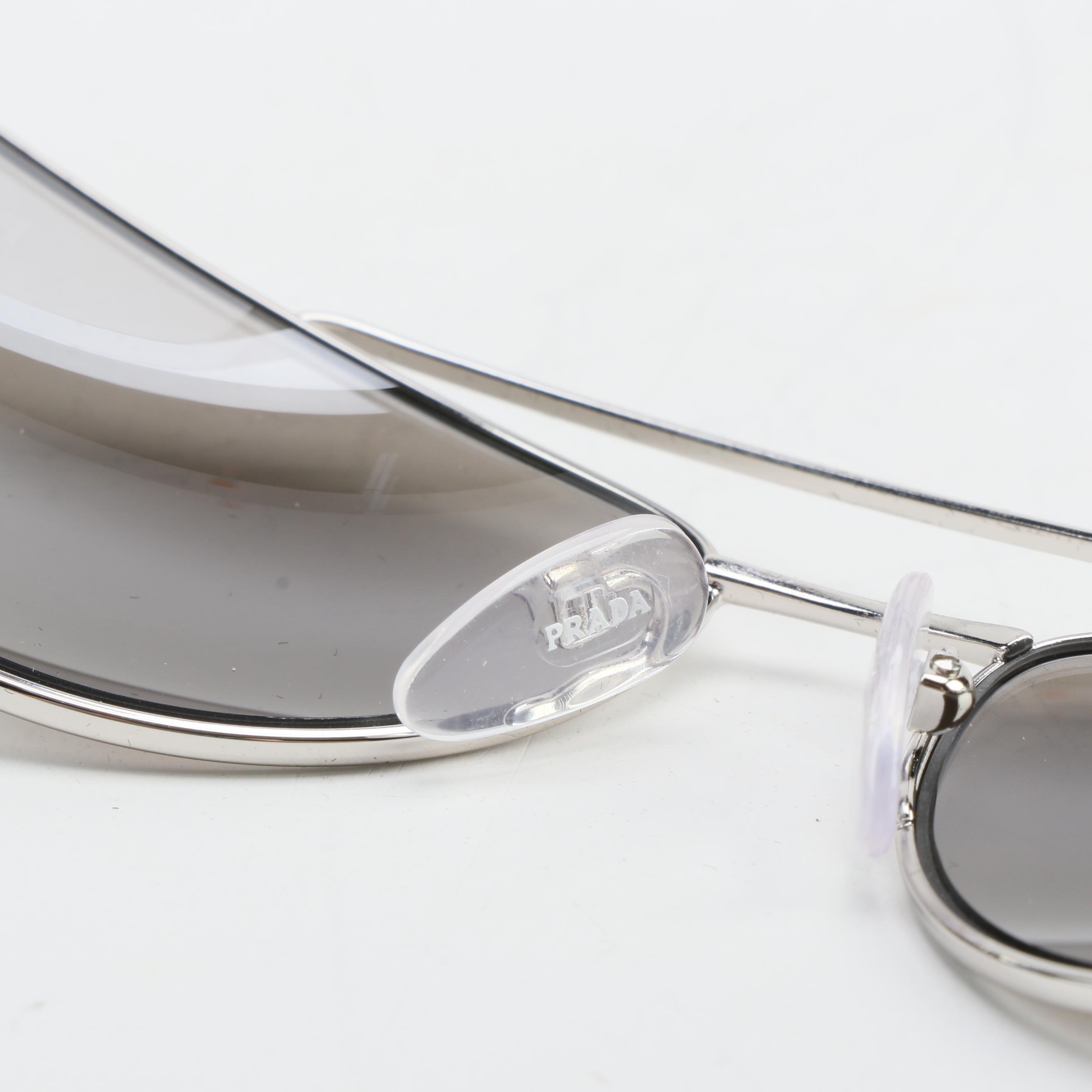 Prada SPR62V Mirrored Catwalk Sunglasses with Case and Box