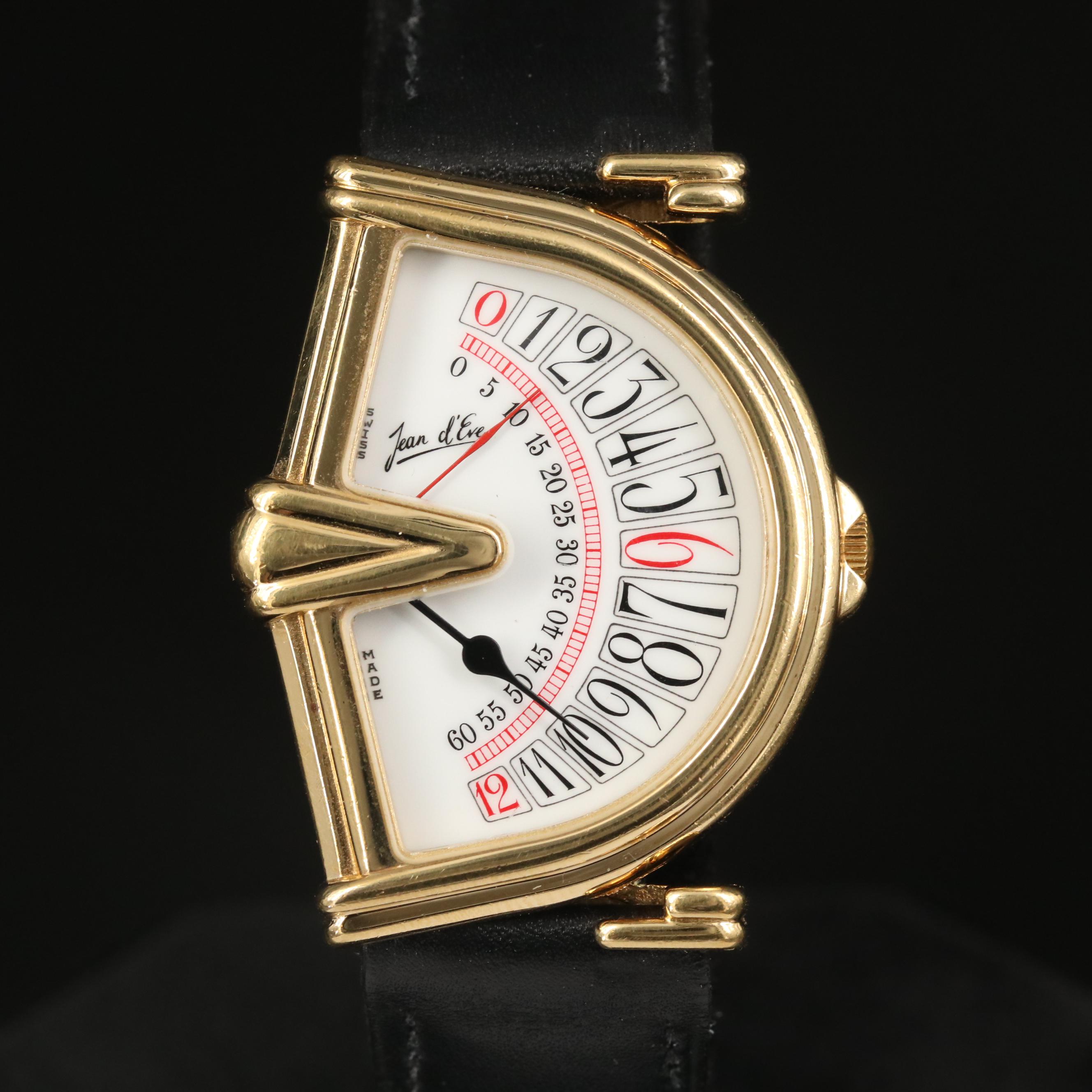 Jean d'Eve Sectora Retrograde Gold Plated Quartz Watch