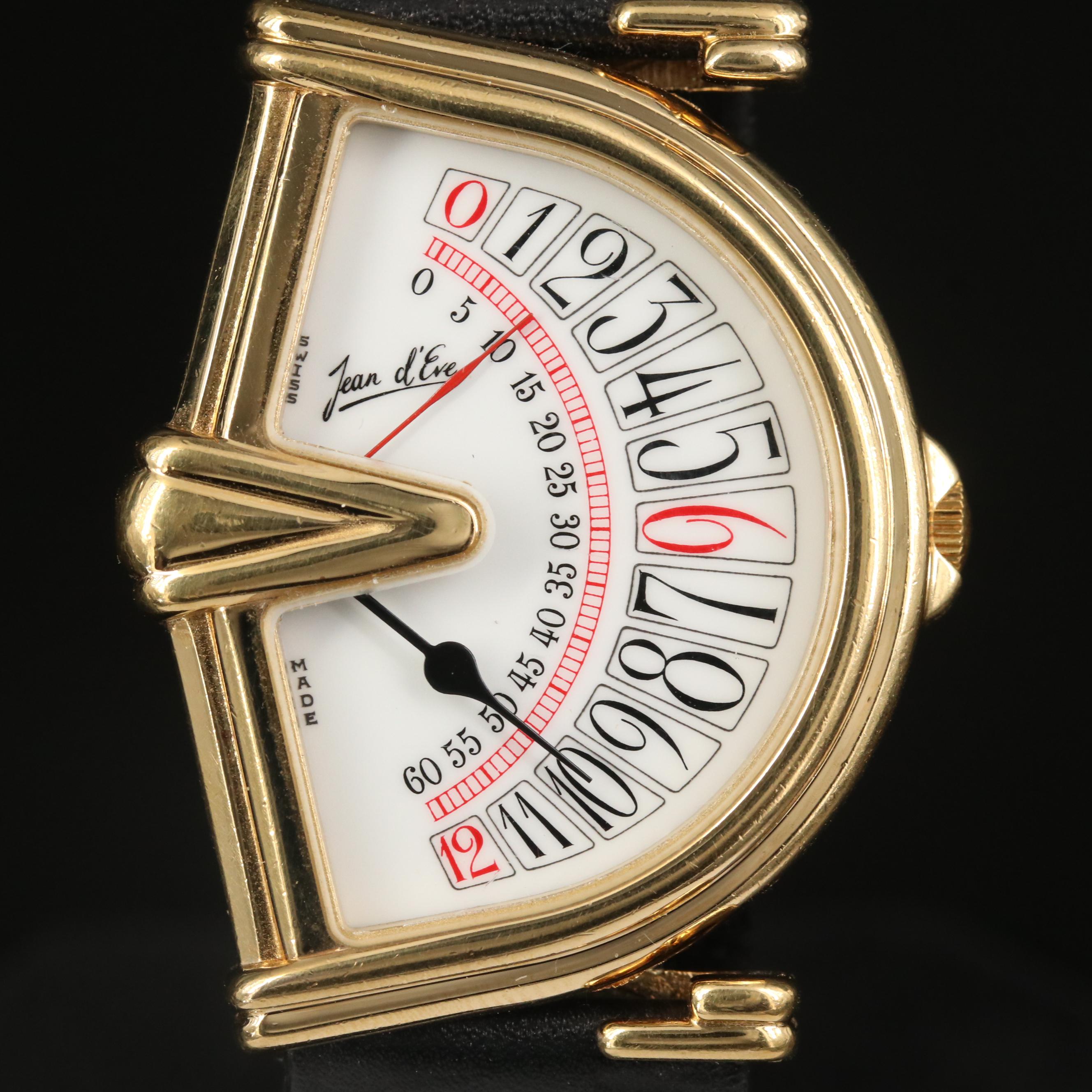 Jean d'Eve Sectora Retrograde Gold Plated Quartz Watch