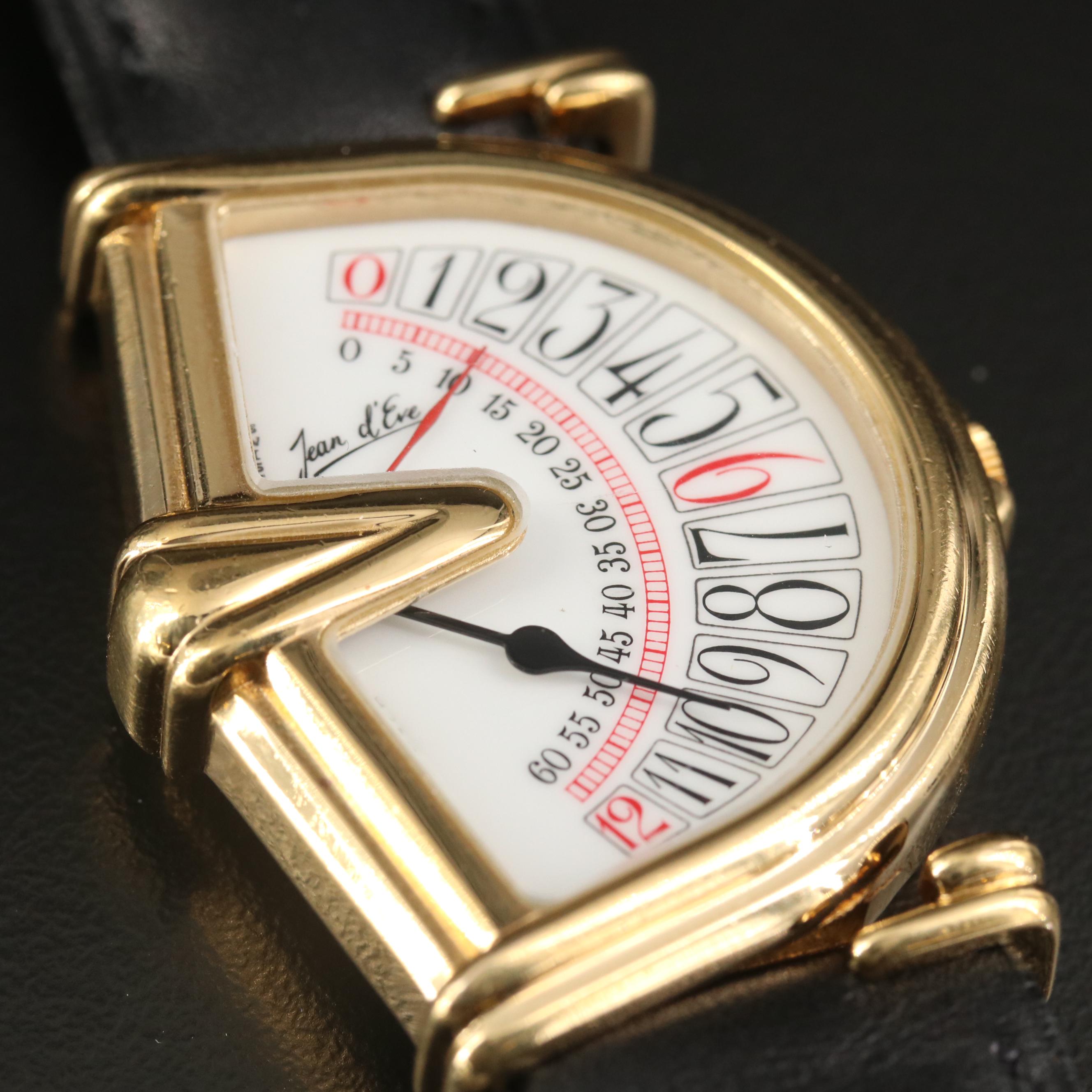 Jean d'Eve Sectora Retrograde Gold Plated Quartz Watch