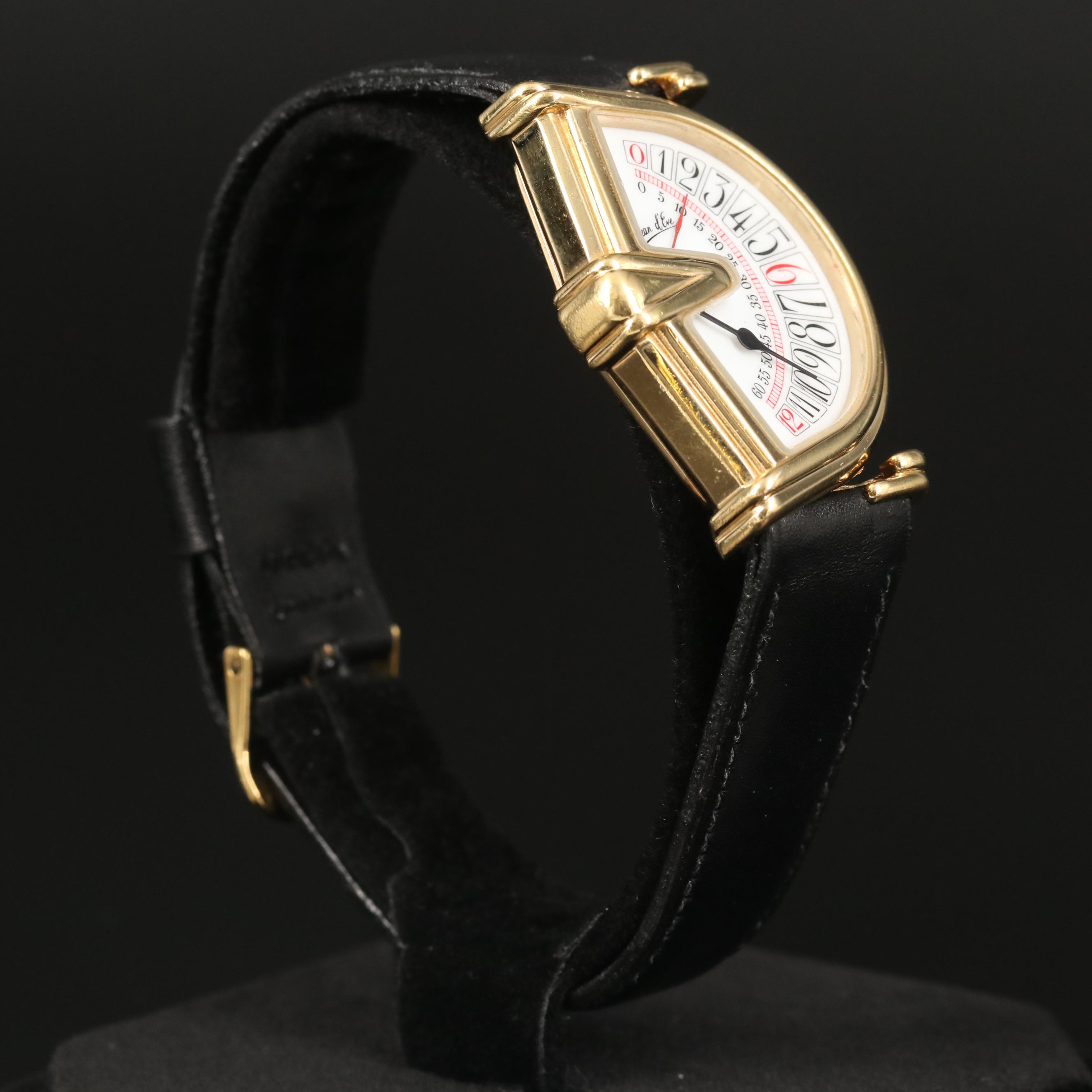 Jean d'Eve Sectora Retrograde Gold Plated Quartz Watch