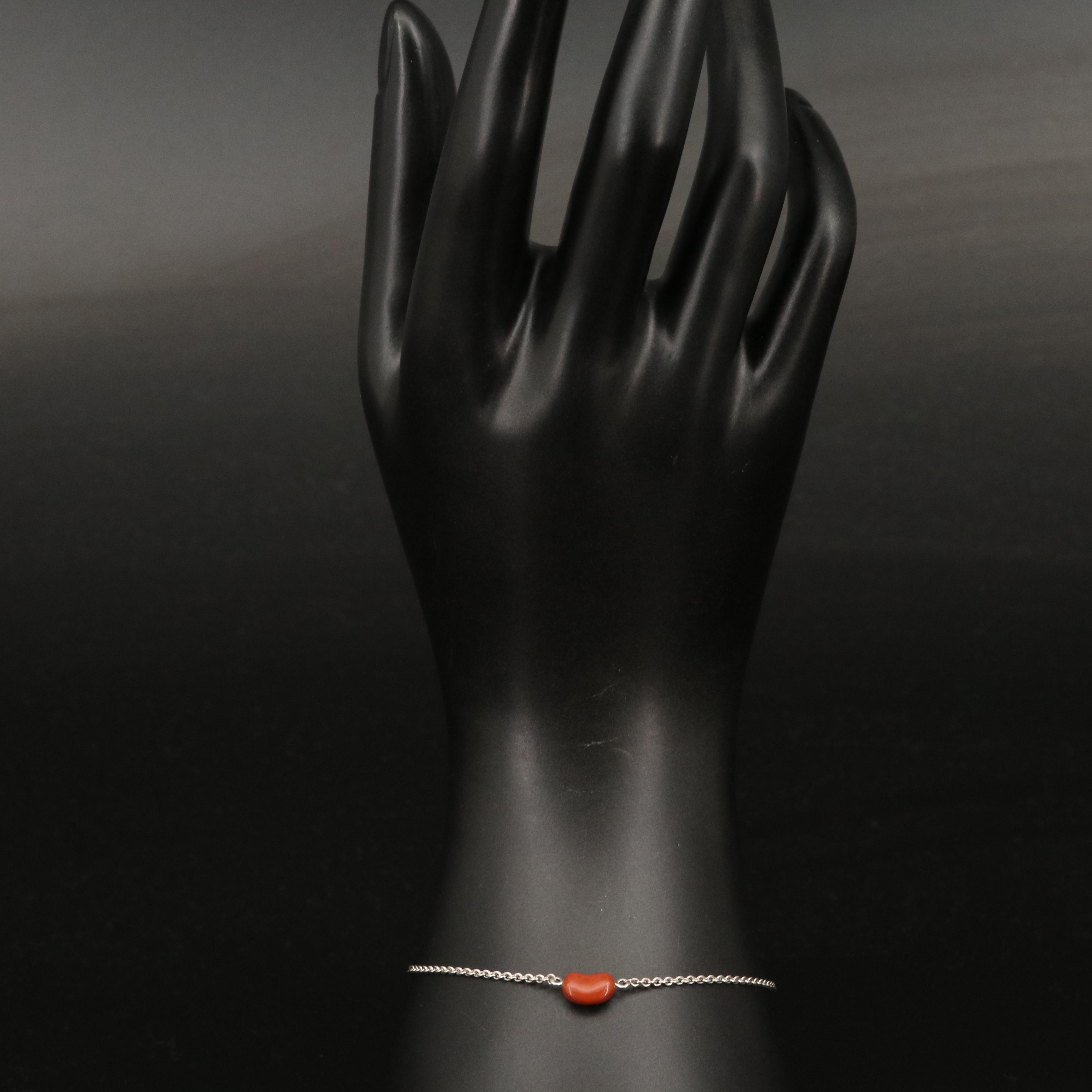 Elsa Peretti for Tiffany & Co. "Bean" Sterling Silver Red Jasper Bracelet