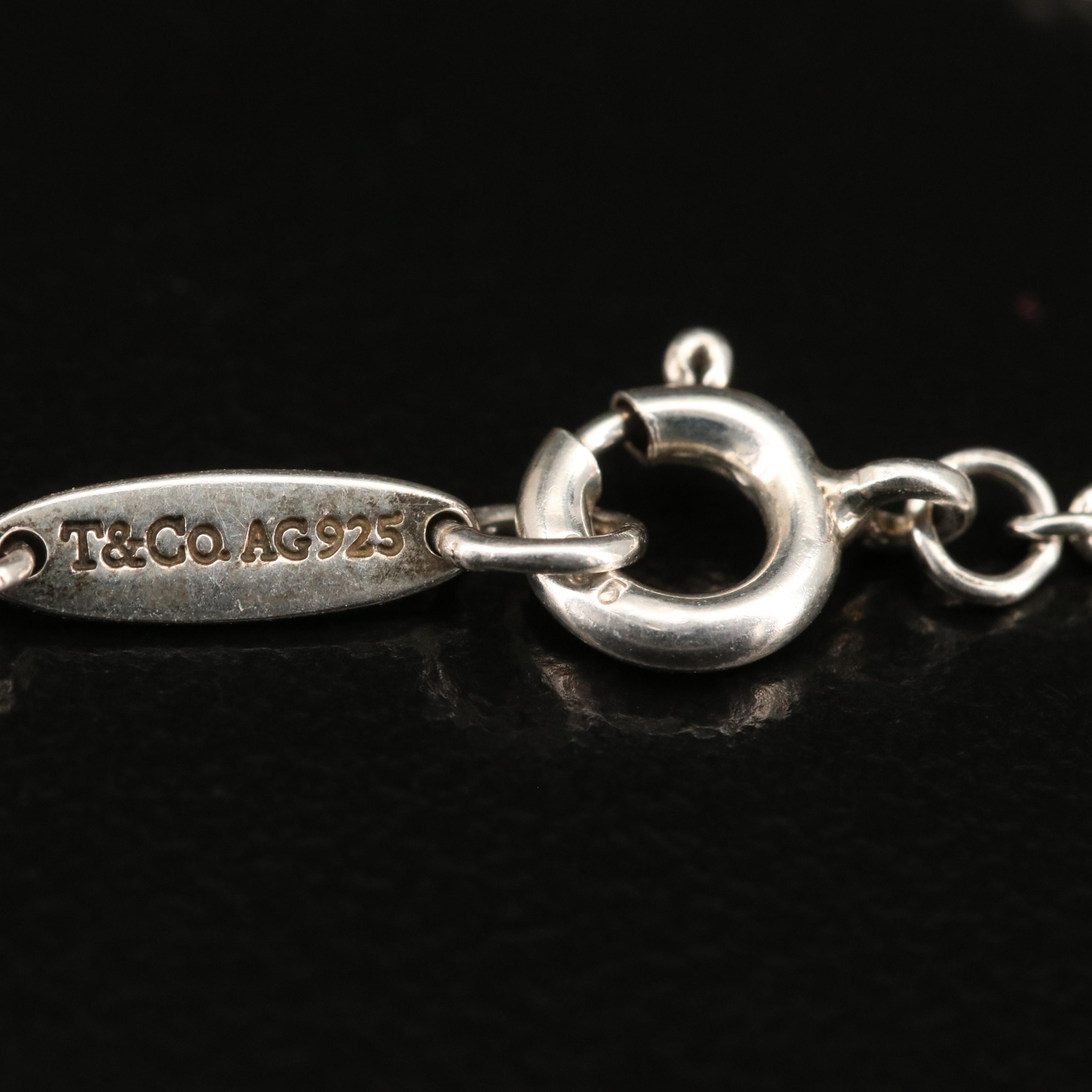 Elsa Peretti for Tiffany & Co. "Bean" Sterling Silver Red Jasper Bracelet