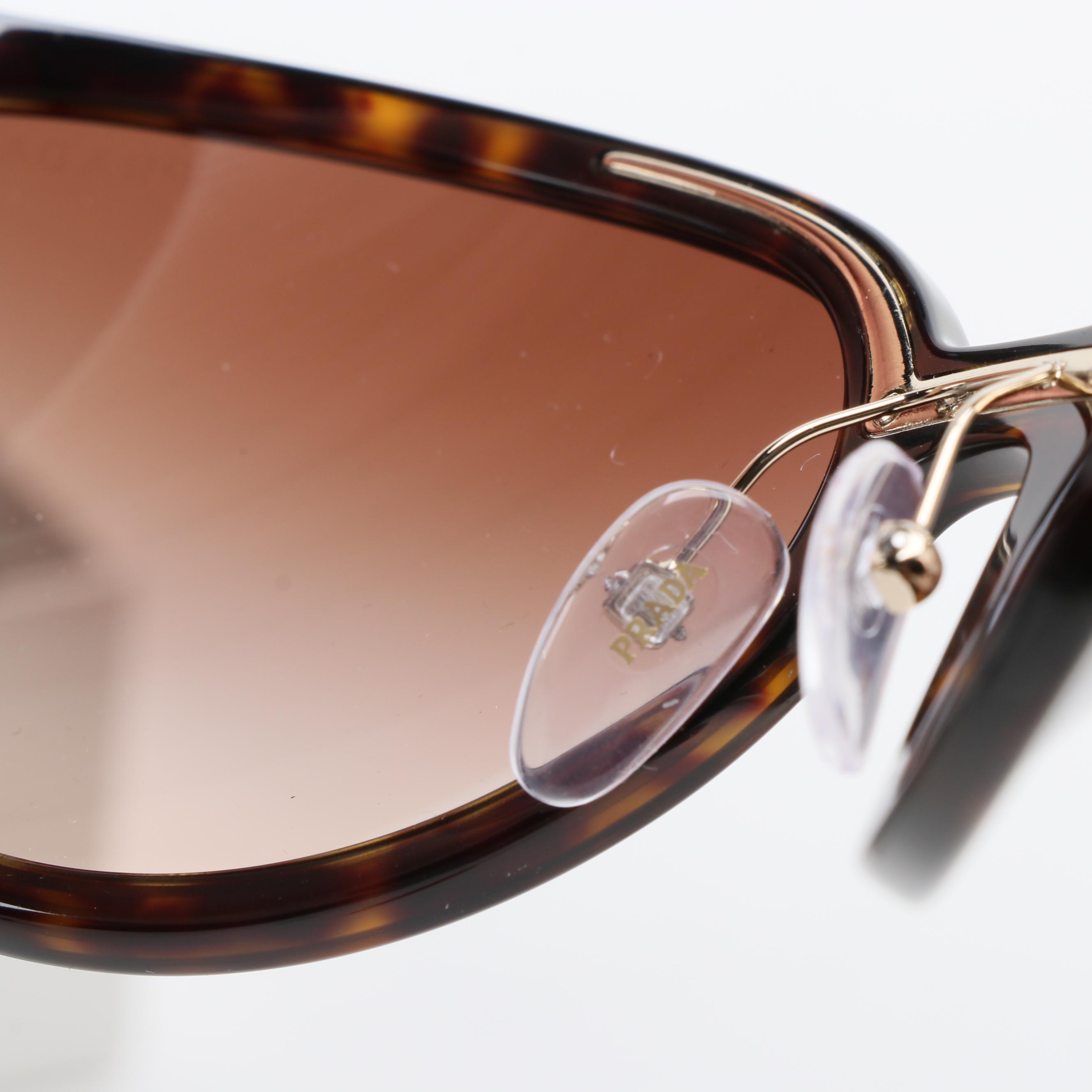 Prada SPR22V Catwalk Havana Tortoise Butterfly Sunglasses