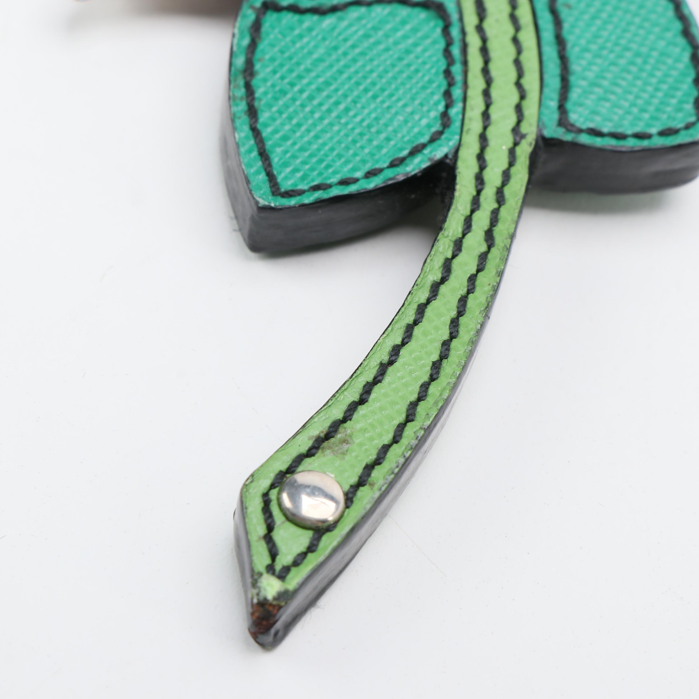 Prada Trick Rose Keychain in Saffiano Leather