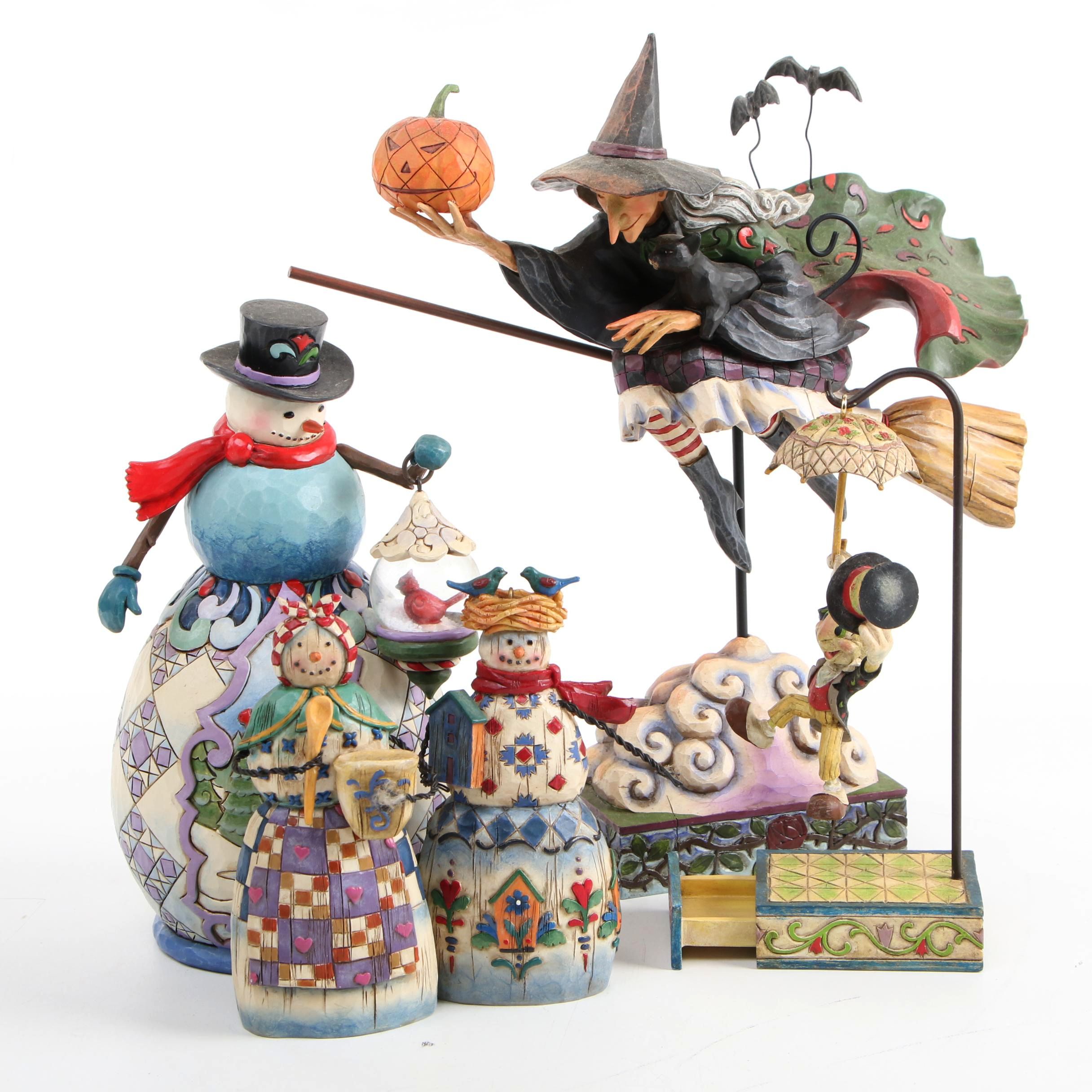 Jim Shore Heartwood Creek "Fly with Me for a Spell" and Other Wood Figurines