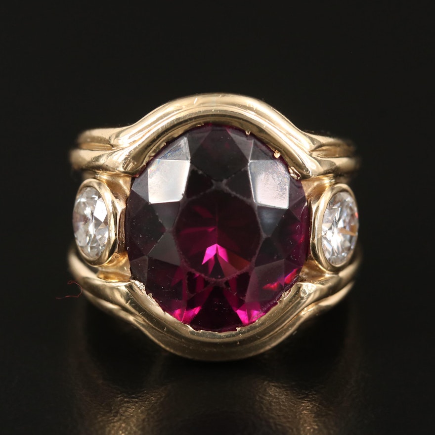 14K Rhodolite Garnet and 1.27 CTW Diamond Ring