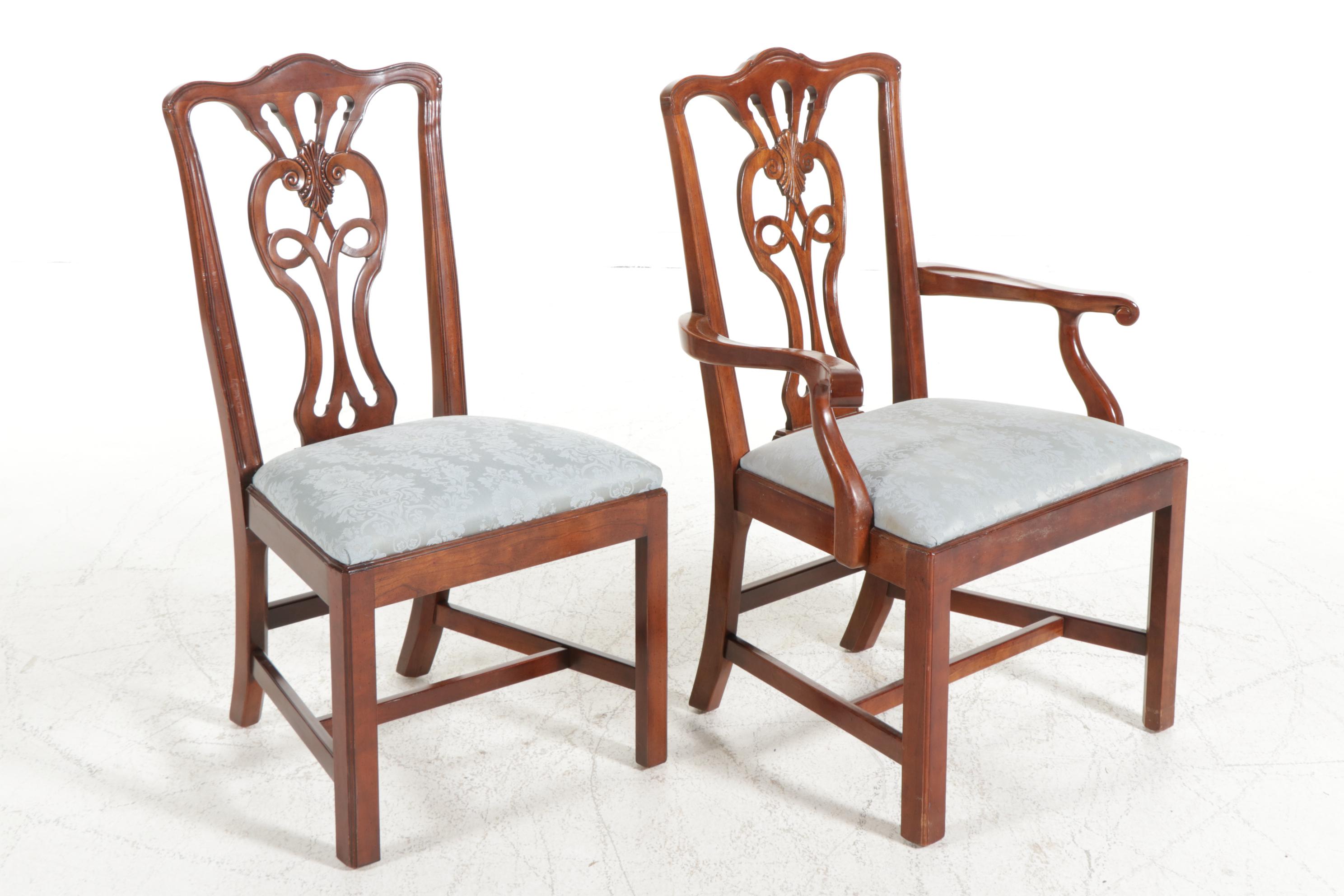 Eleven Henredon "Salem Collection" Chippendale Style Mahogany Dining Chairs