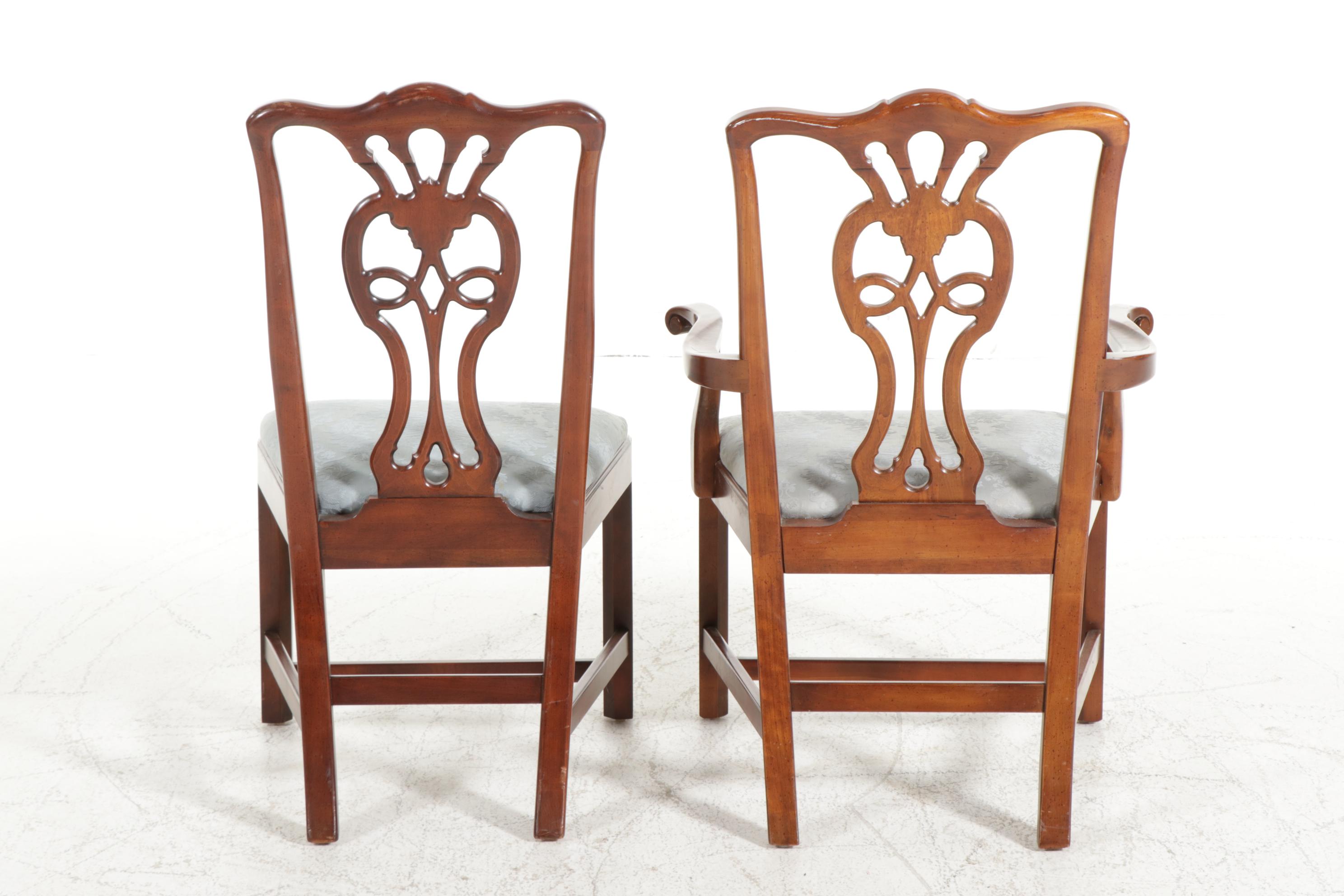 Eleven Henredon "Salem Collection" Chippendale Style Mahogany Dining Chairs