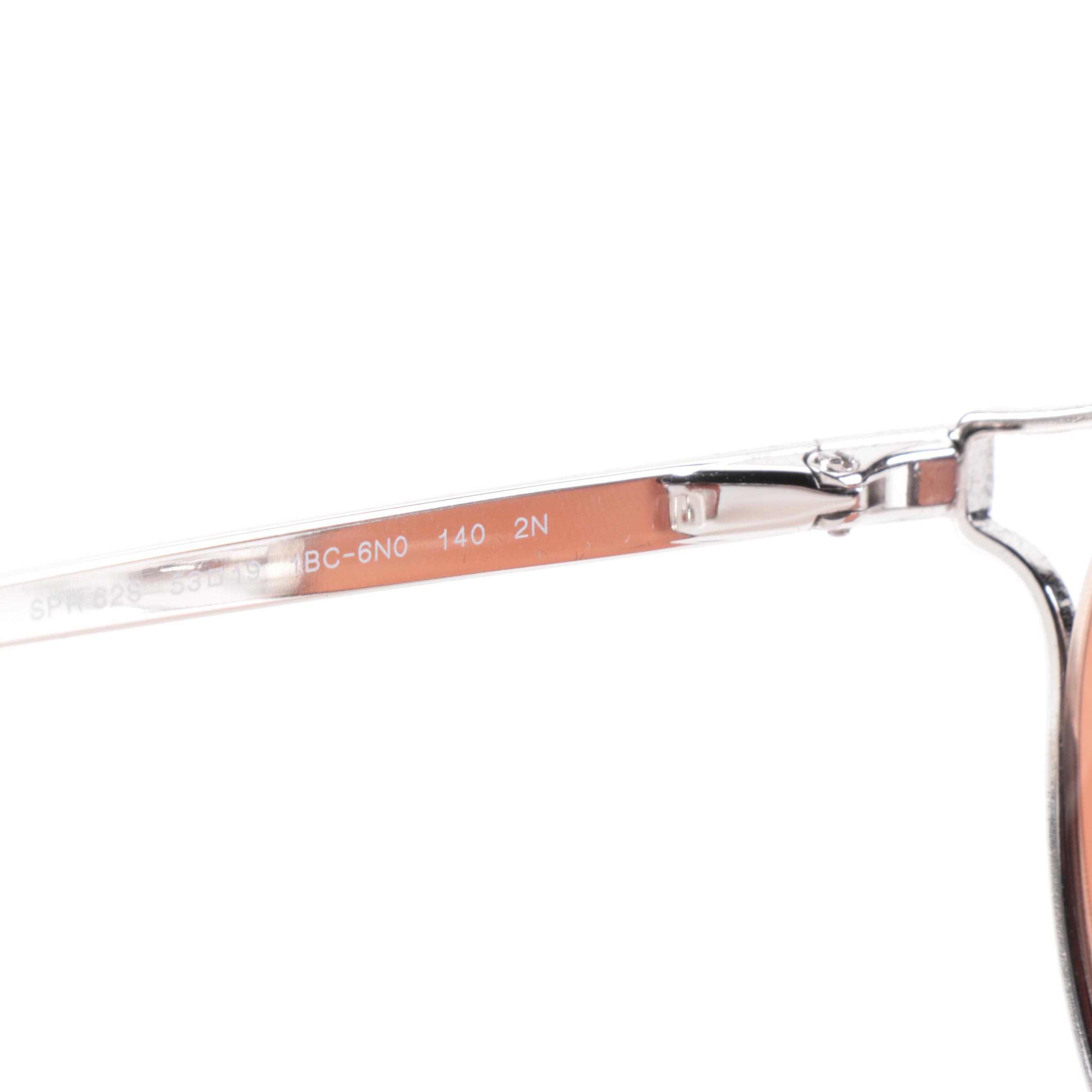 Prada SPR62S Round Metal Frame Sunglasses with Case