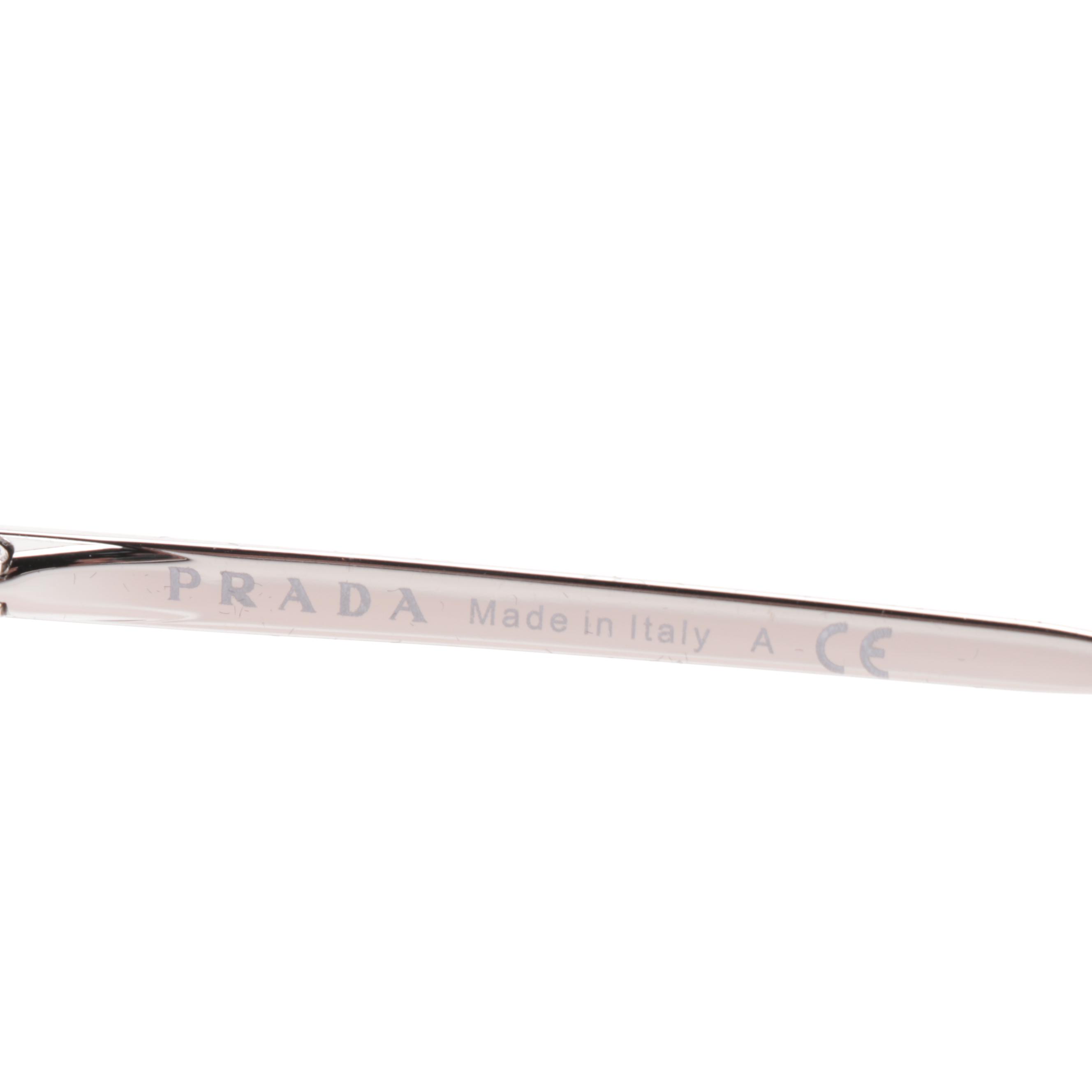 Prada SPR62S Round Metal Frame Sunglasses with Case