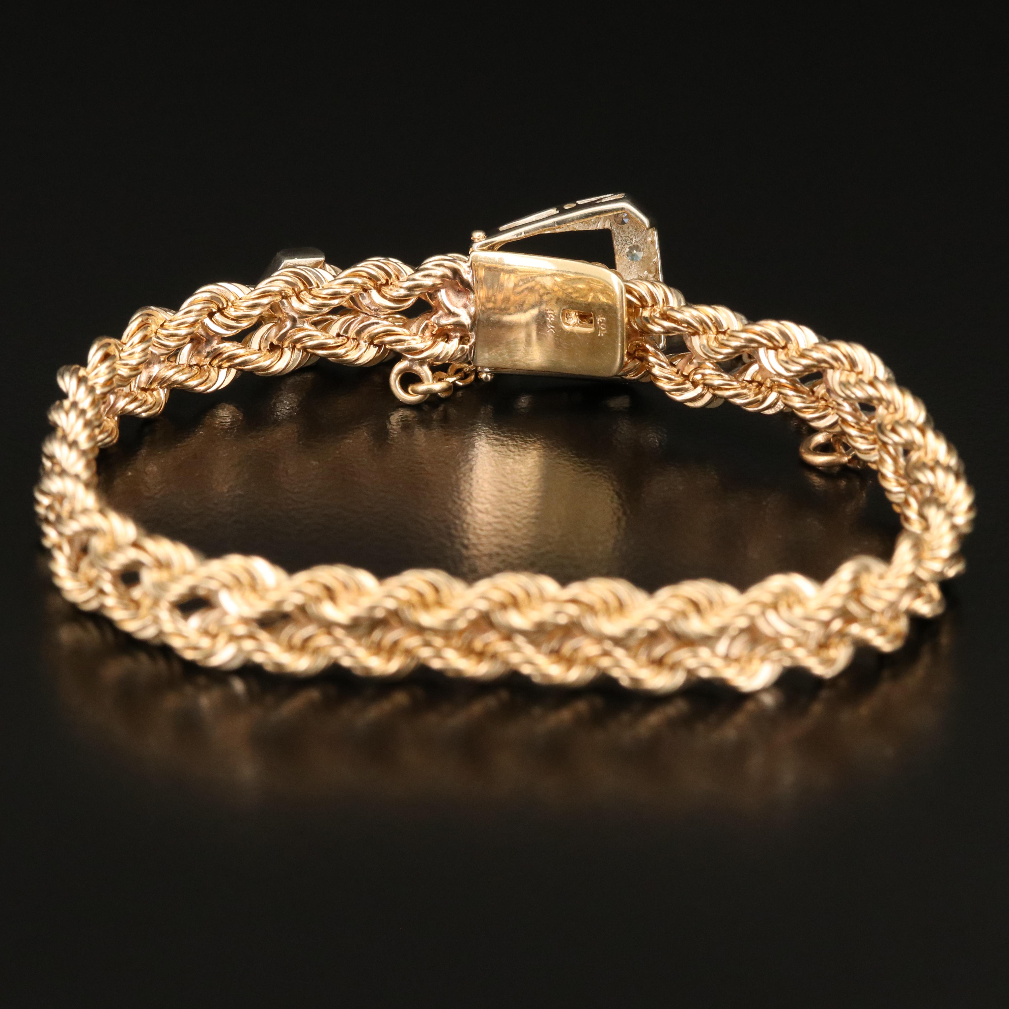 Vintage 14K Diamond Jarretiére Bracelet