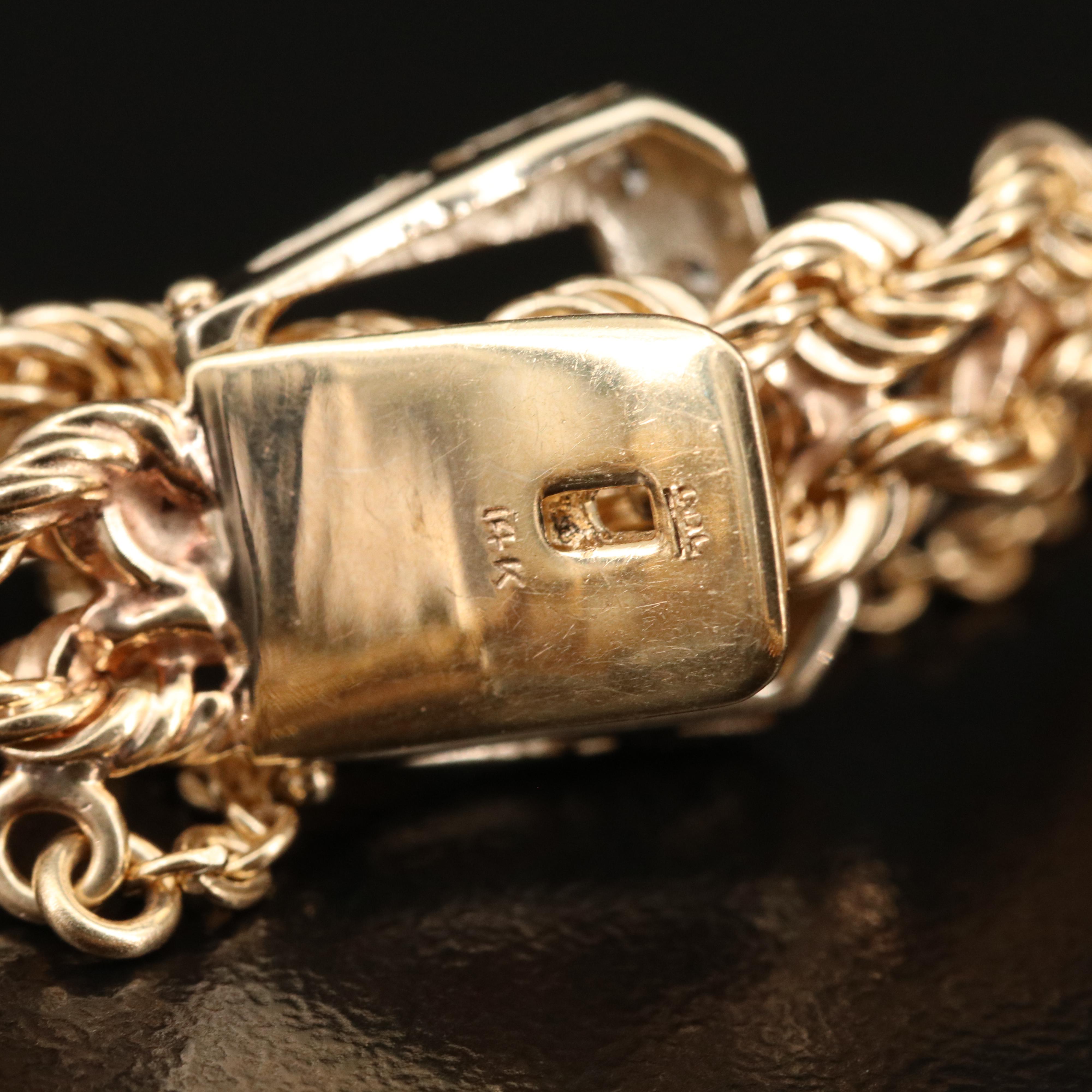 Vintage 14K Diamond Jarretiére Bracelet