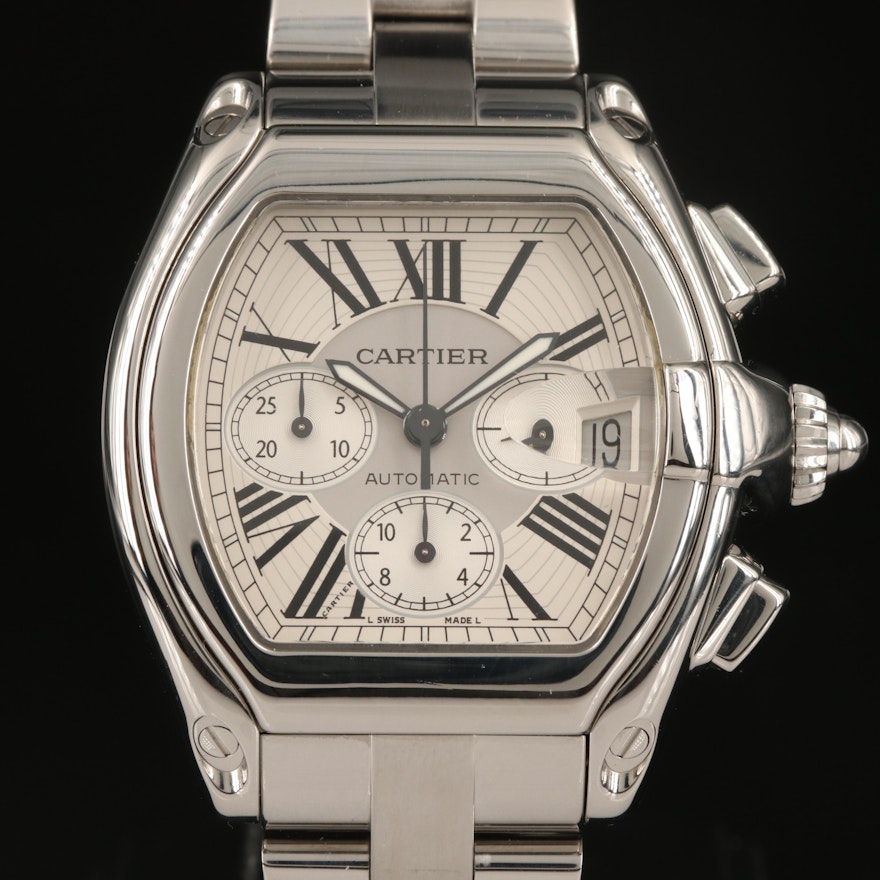 Cartier Roadster XL Chronograph Stainless Steel Automatic Wristwatch