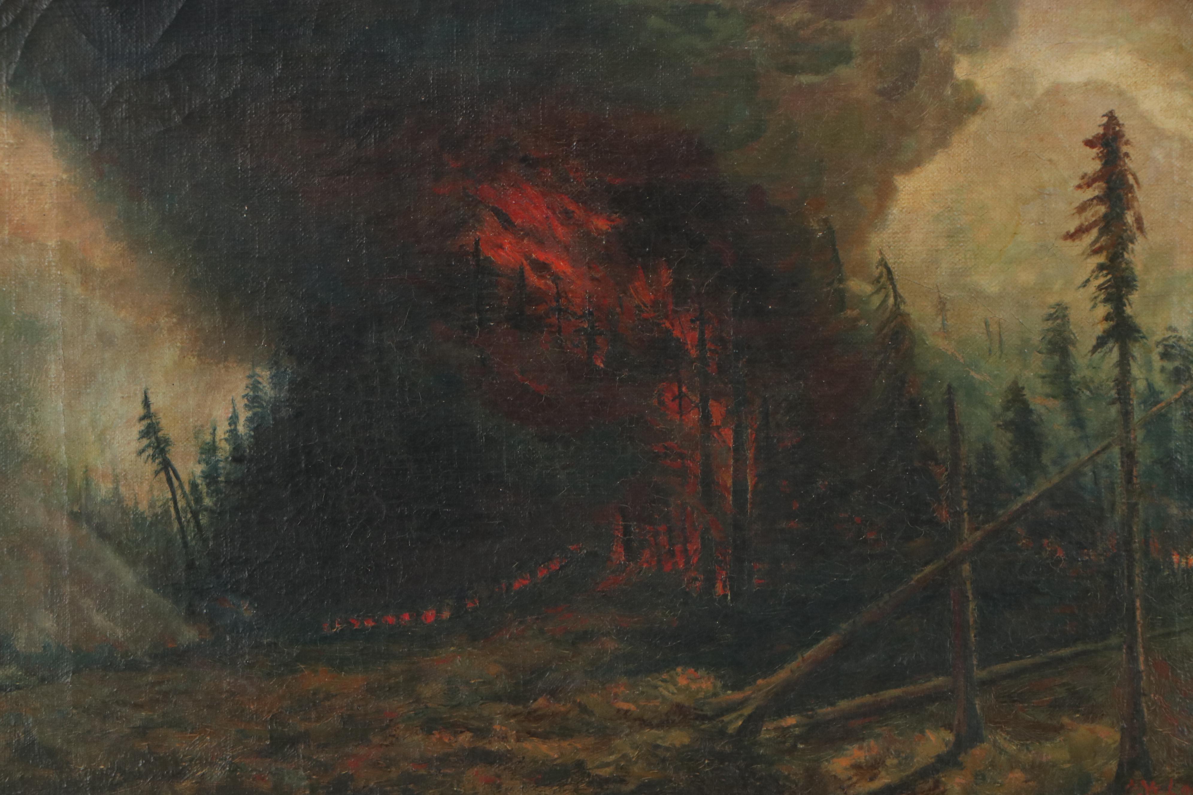 Oil Painting after Alexei Kuz’mich Denisov-Uralsky "Forest Fire"