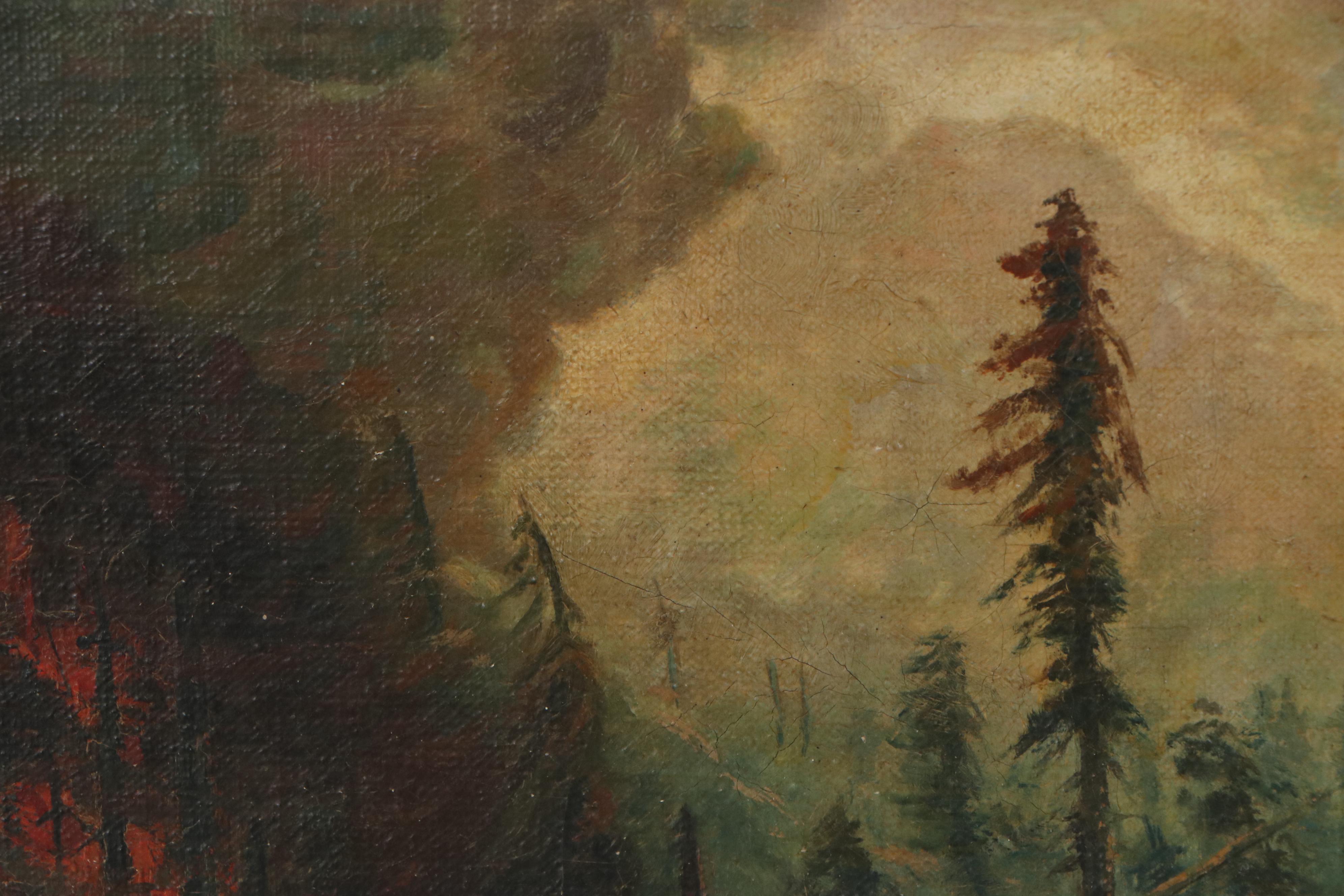 Oil Painting after Alexei Kuz’mich Denisov-Uralsky "Forest Fire"