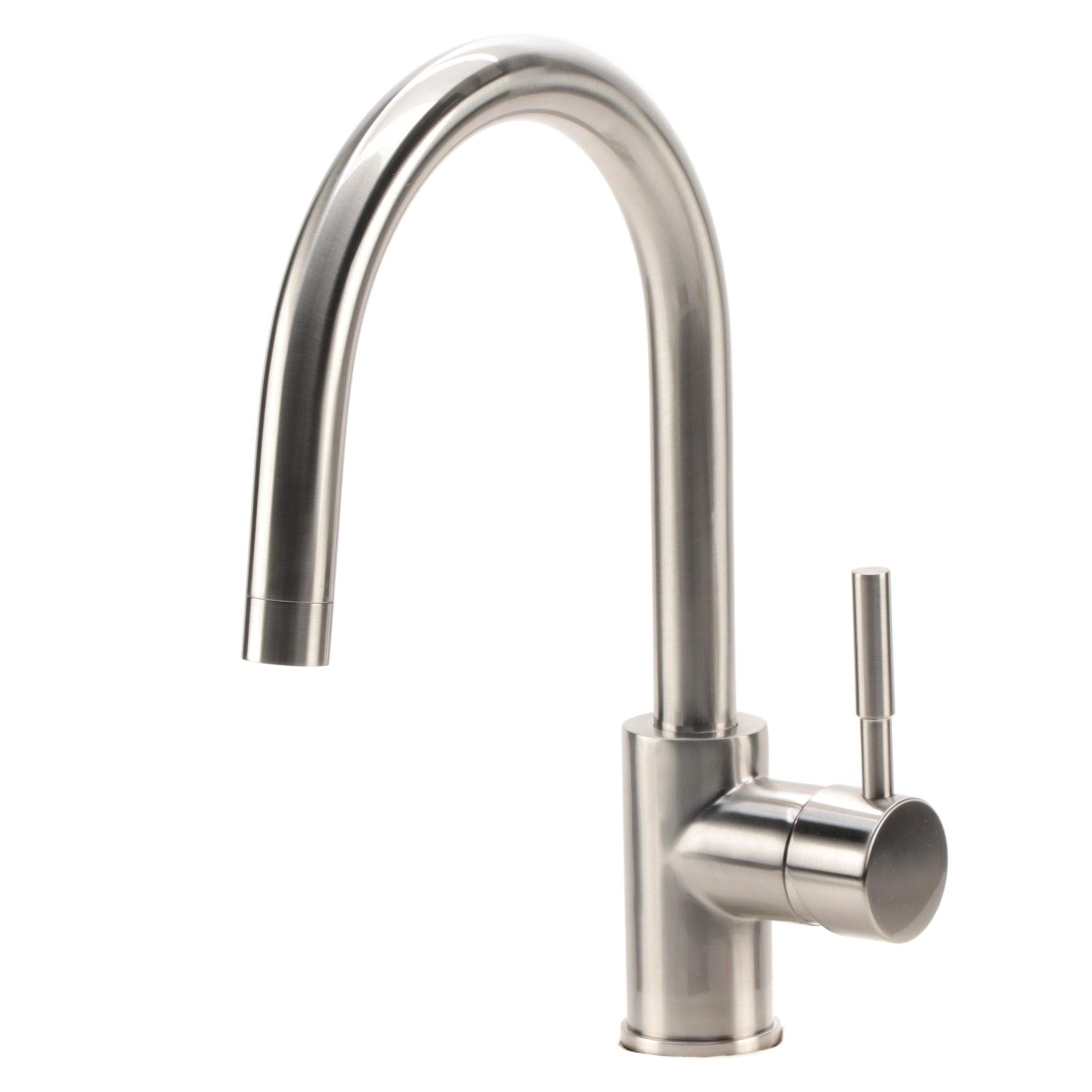 Casimir Brushed Nickel Finish Single-Hole Gooseneck Bathroom Faucet