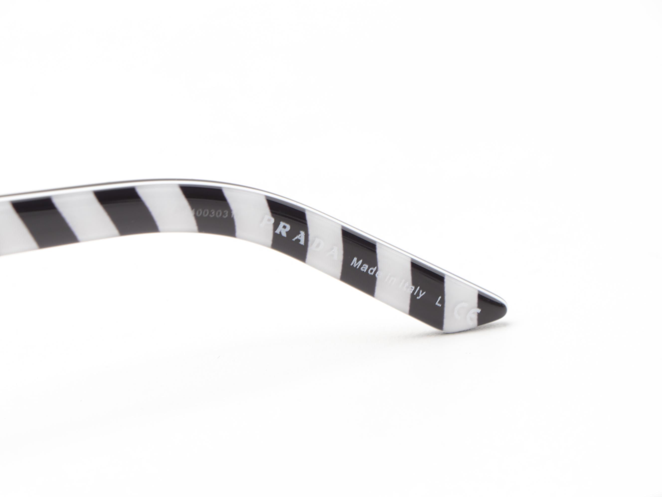 Prada SPR12V Black and White Modified Cat Eye Sunglasses with Case