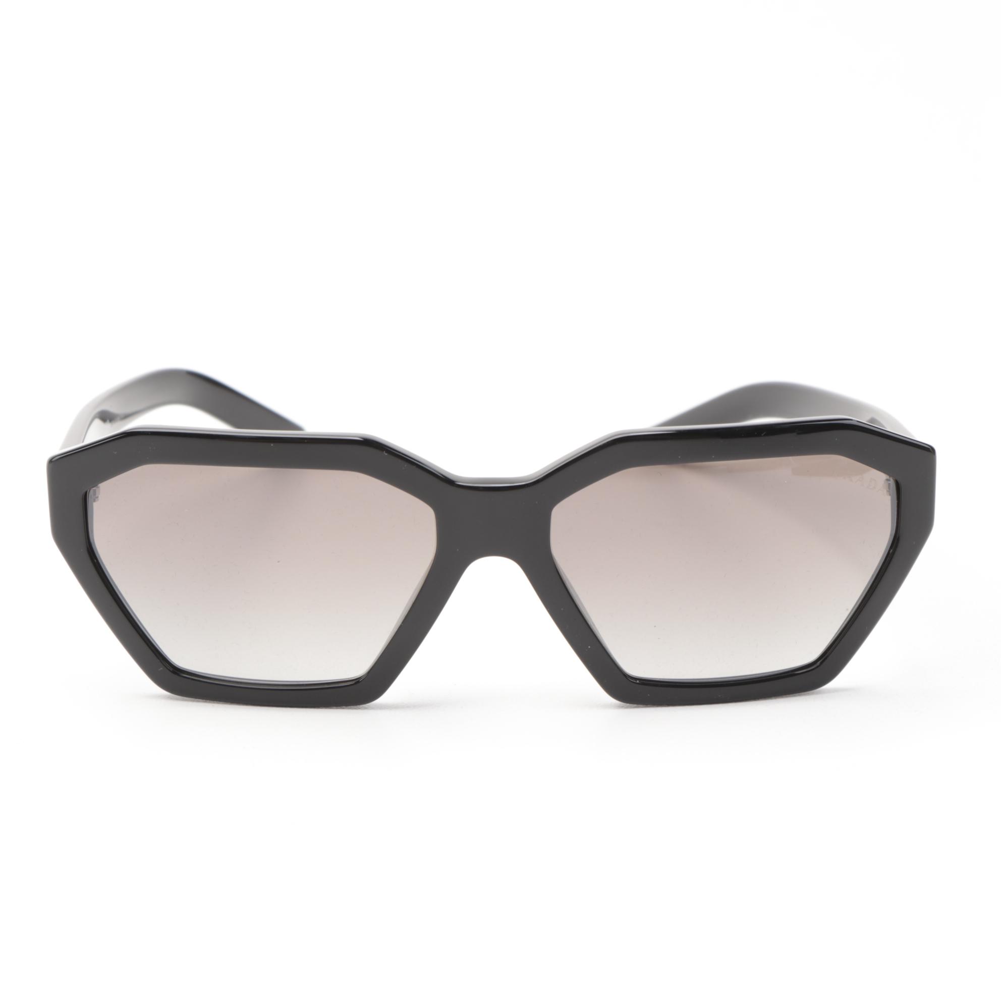 Prada SPR03V Black Geometric Sunglasses with Case