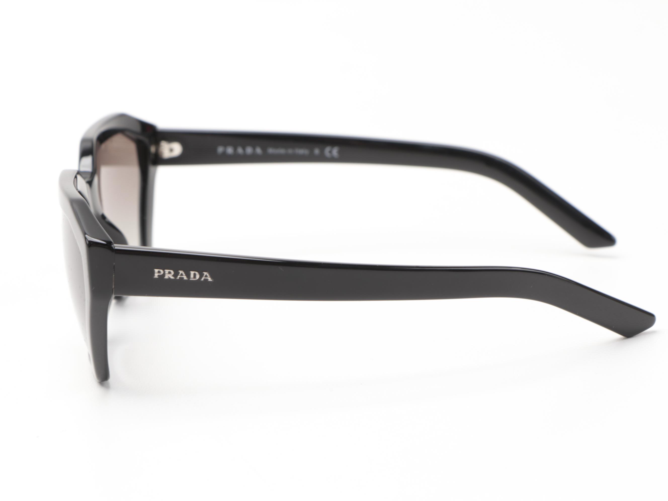 Prada SPR03V Black Geometric Sunglasses with Case