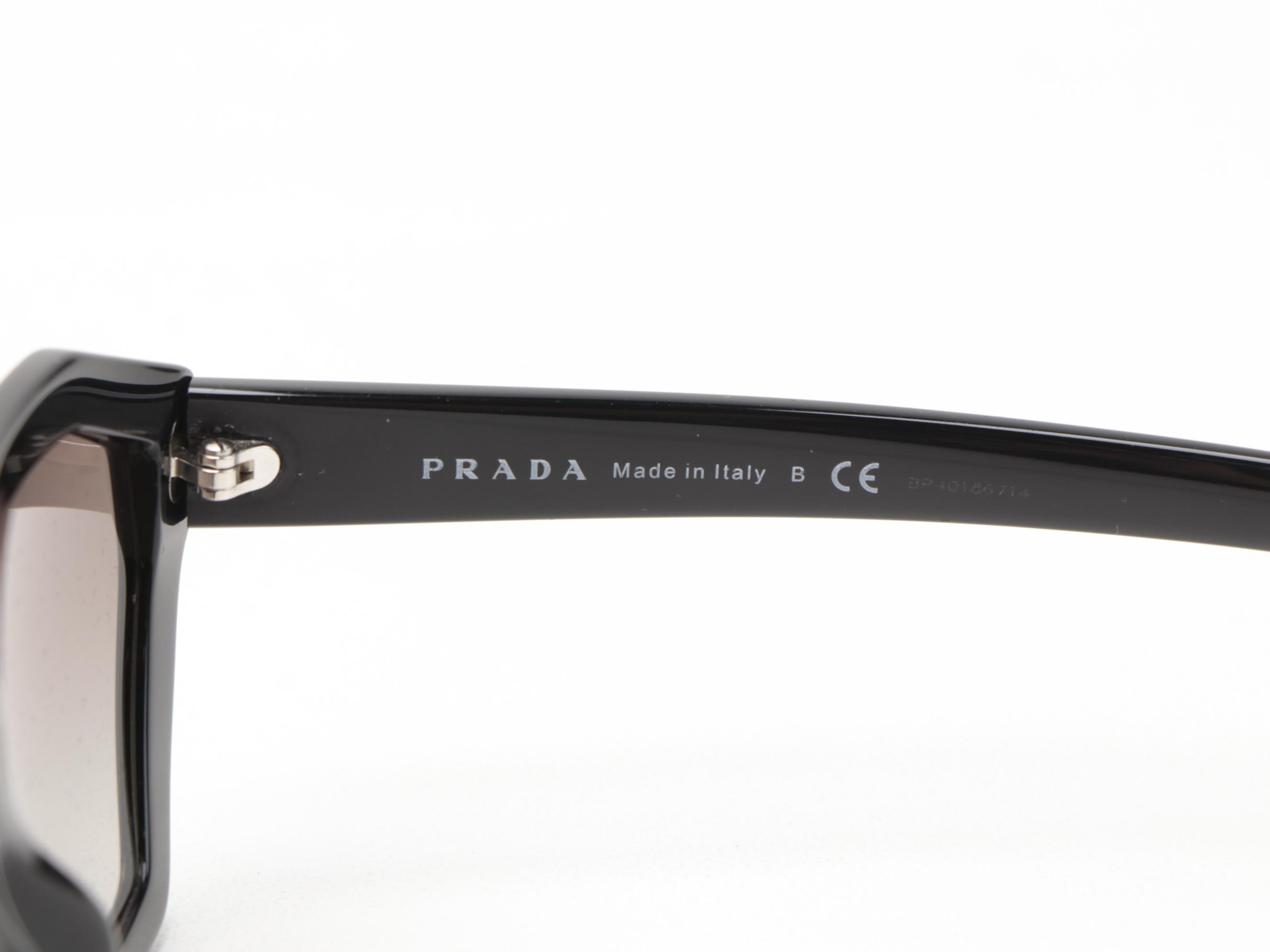 Prada SPR03V Black Geometric Sunglasses with Case