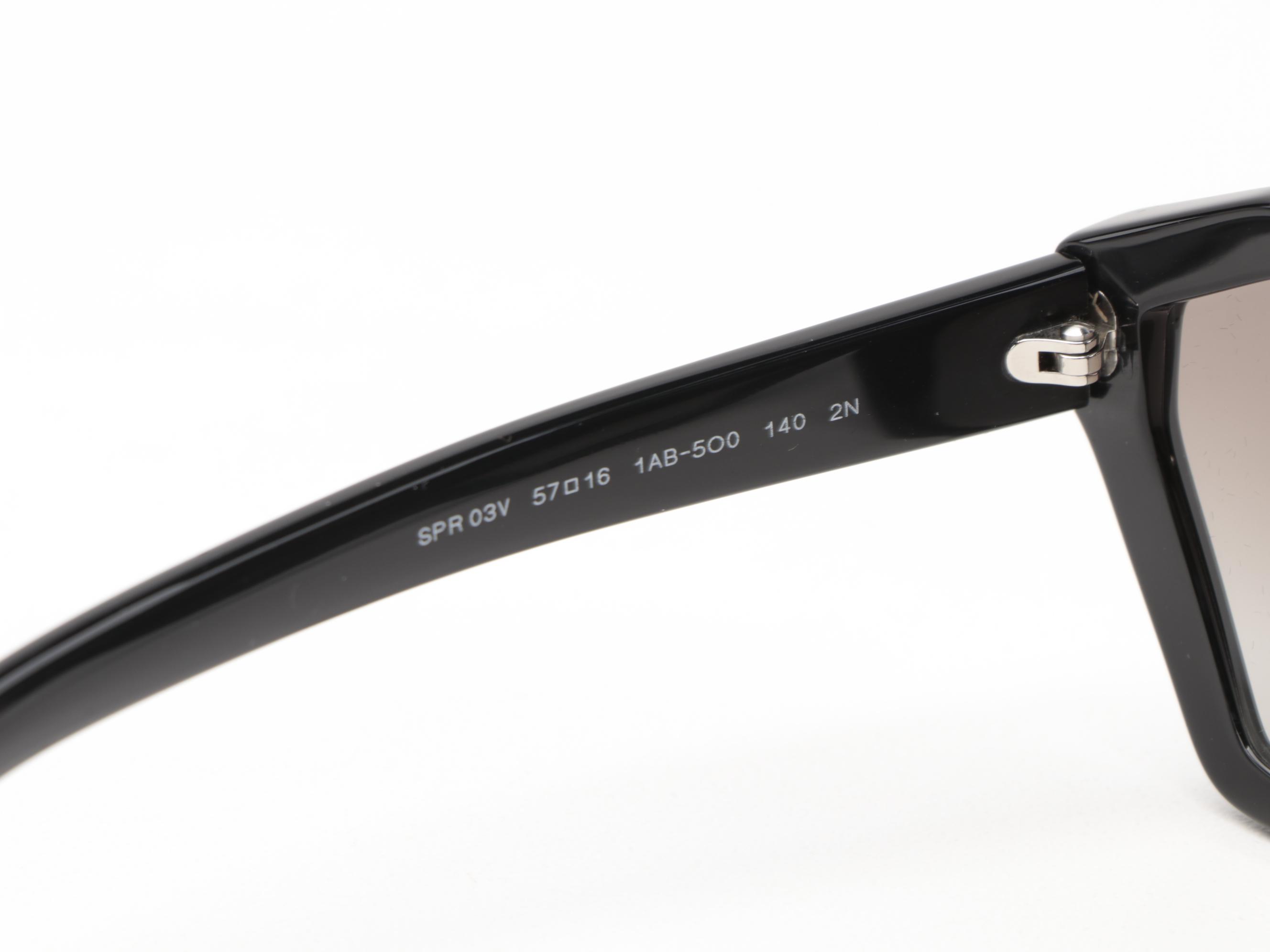 Prada SPR03V Black Geometric Sunglasses with Case