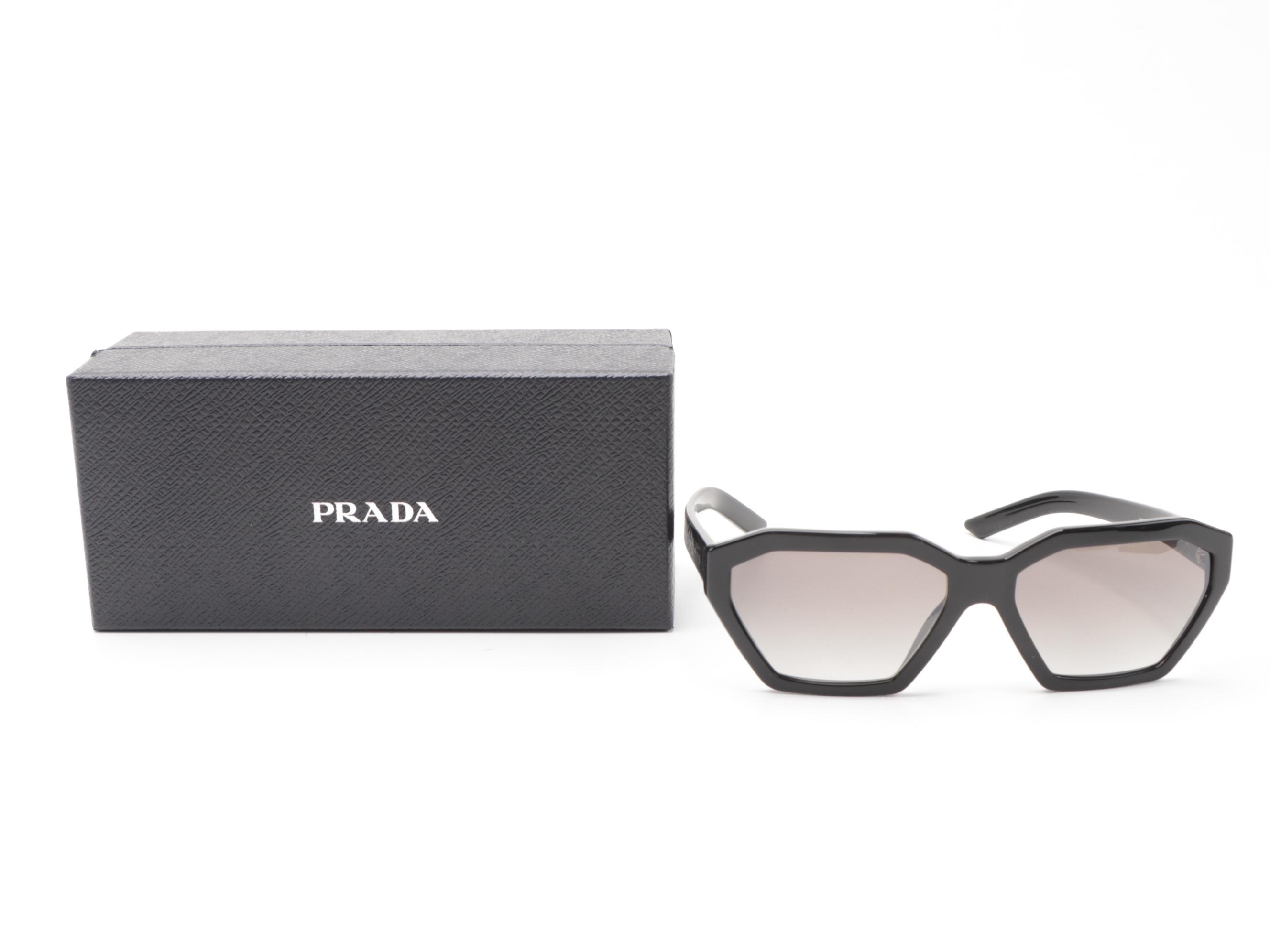 Prada SPR03V Black Geometric Sunglasses with Case