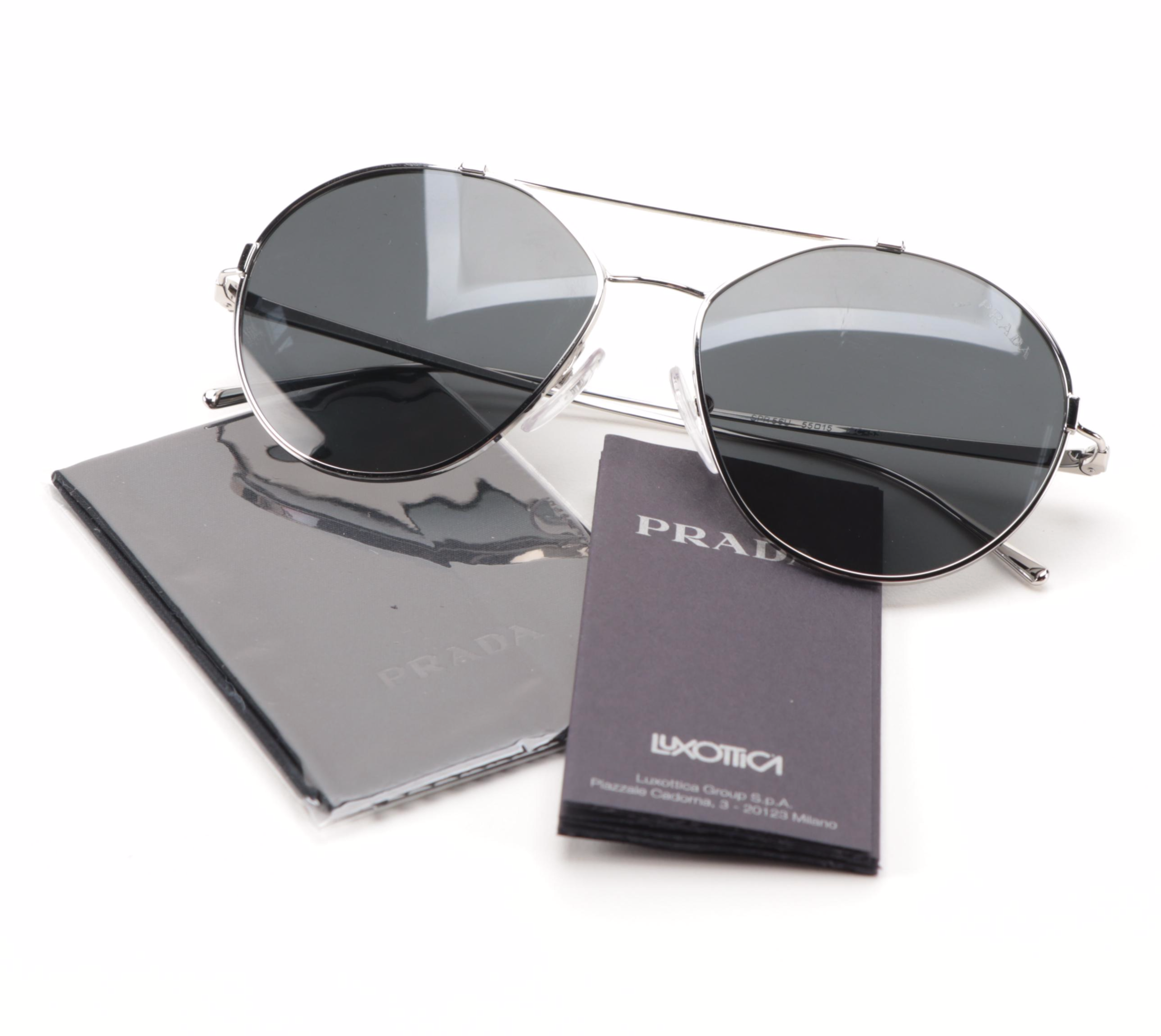Prada SPR56U Aviator Sunglasses with Case and Box