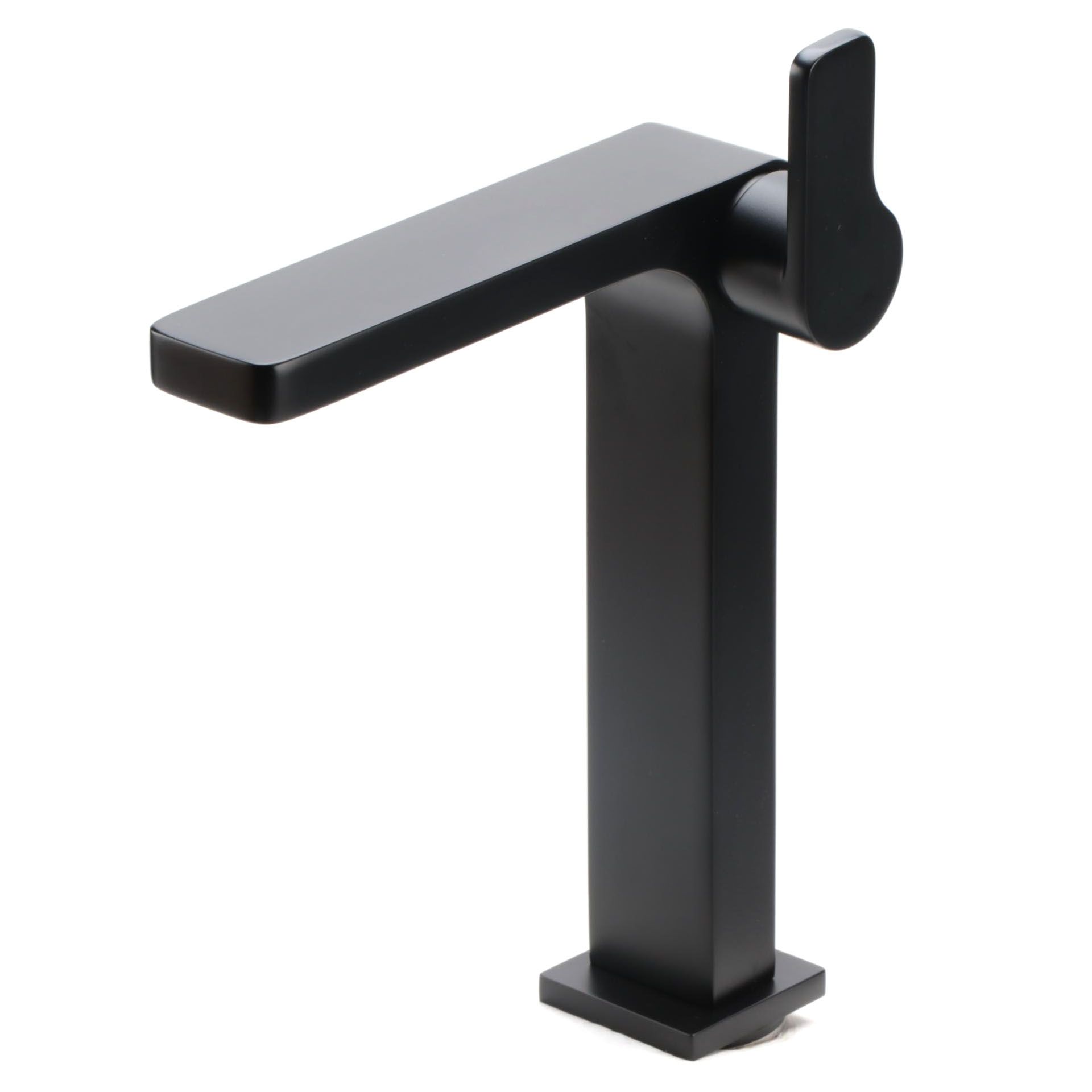 Matte Black Finish Single-Hole Vessel Faucet with Pop-Up Drain