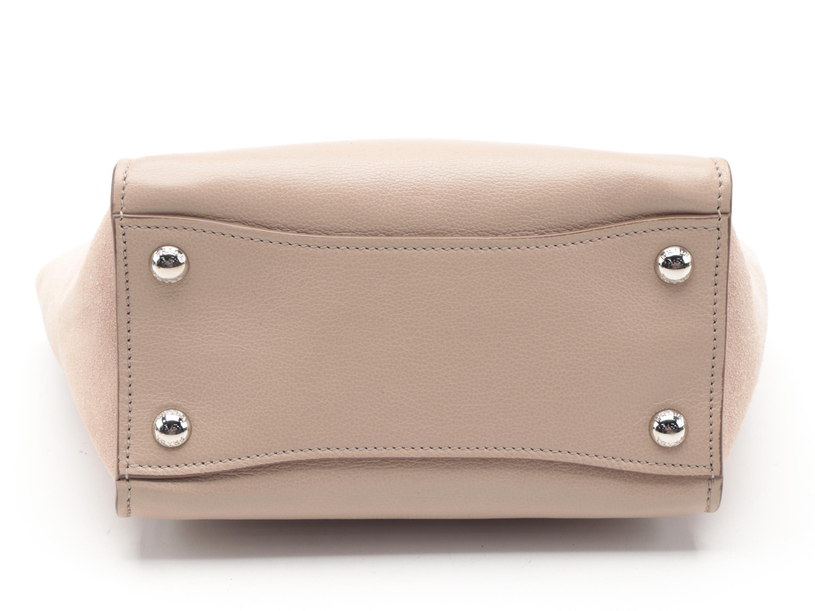 Prada Twin Pocket Bag in Glace Calfskin Leather and Suede