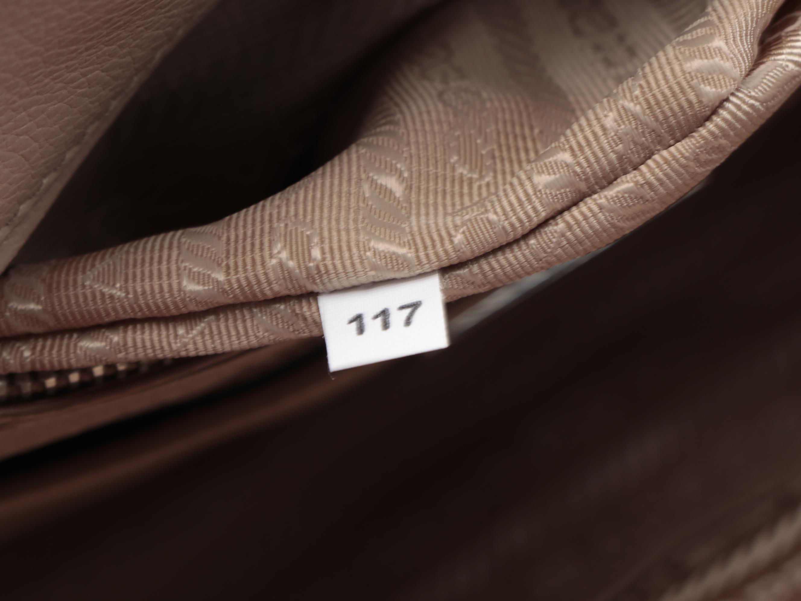 Prada Twin Pocket Bag in Glace Calfskin Leather and Suede