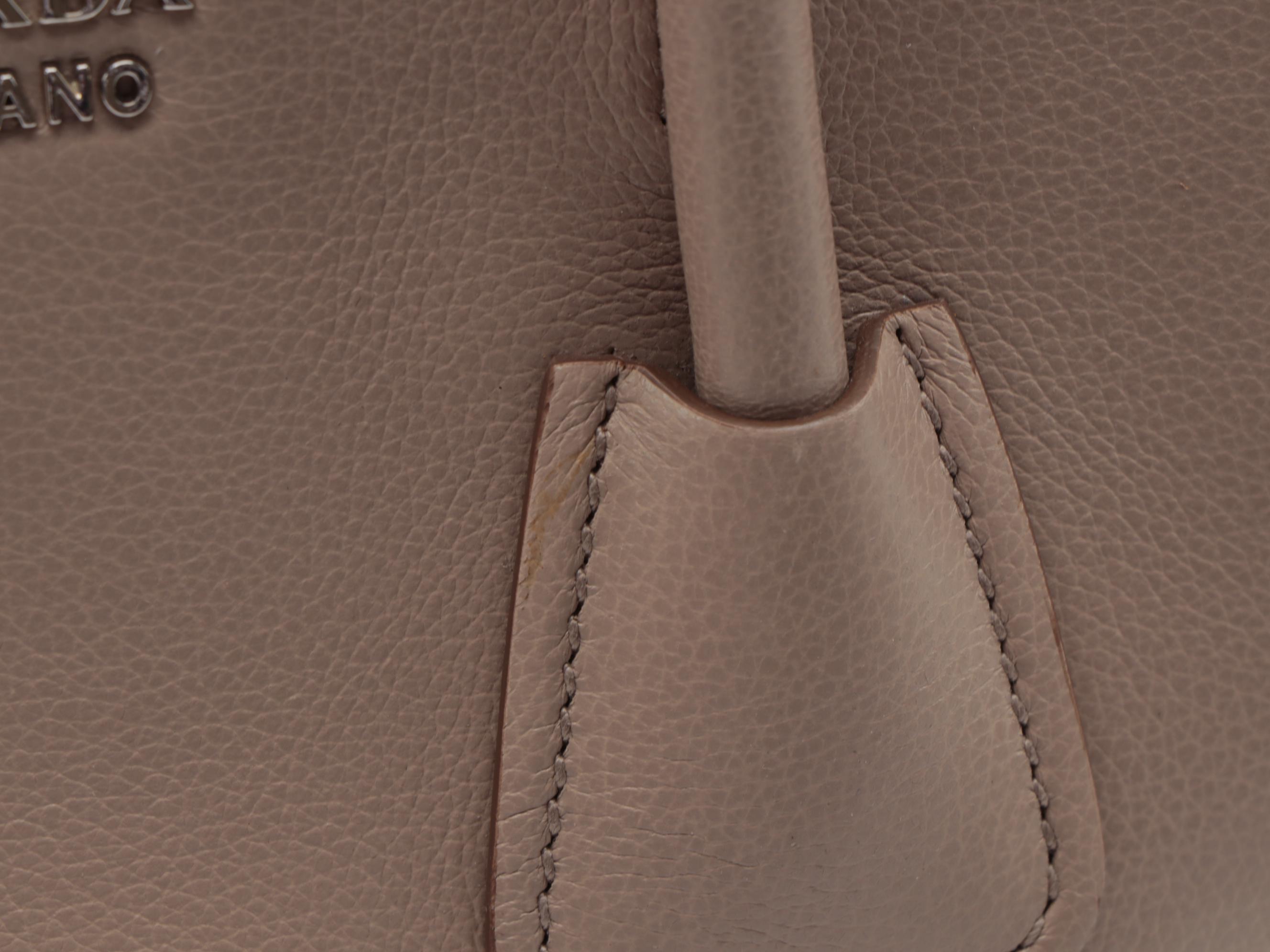 Prada Twin Pocket Bag in Glace Calfskin Leather and Suede