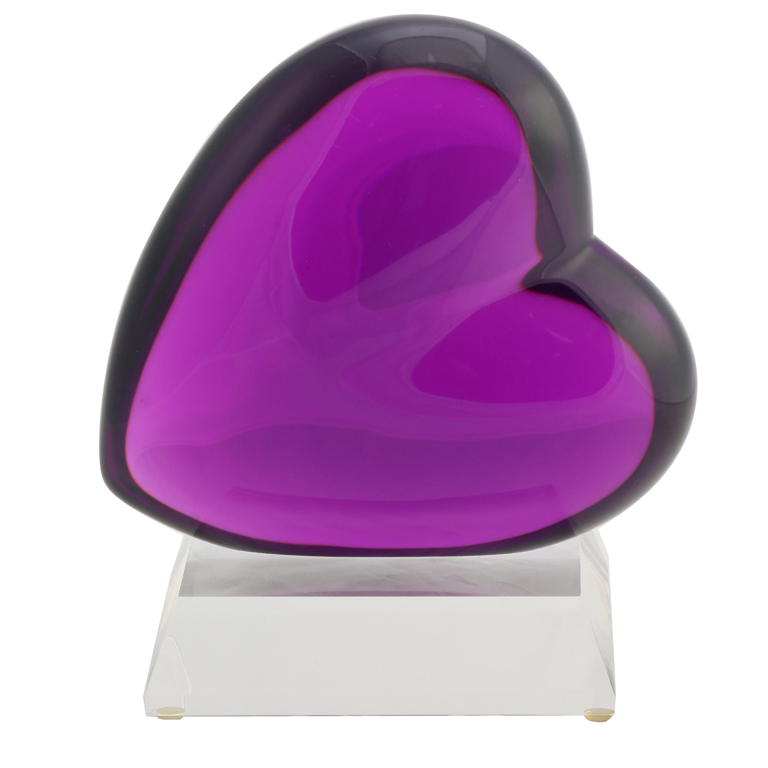 Shlomi Haziza Acrylic Sculpture of Purple Heart