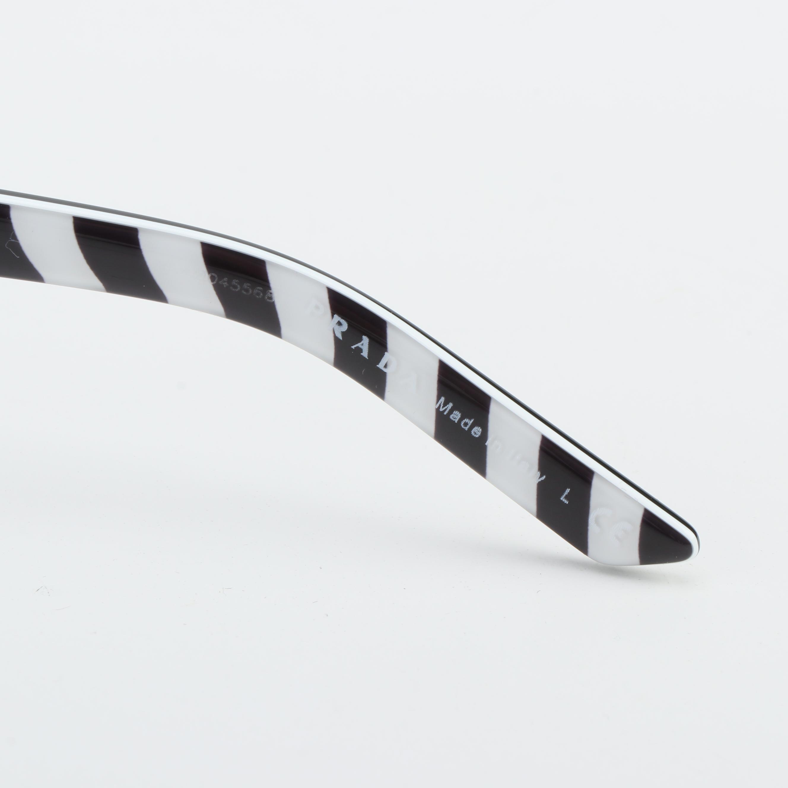 Prada SPR 04V Speckled Acetate Rectangular Sunglasses with Case