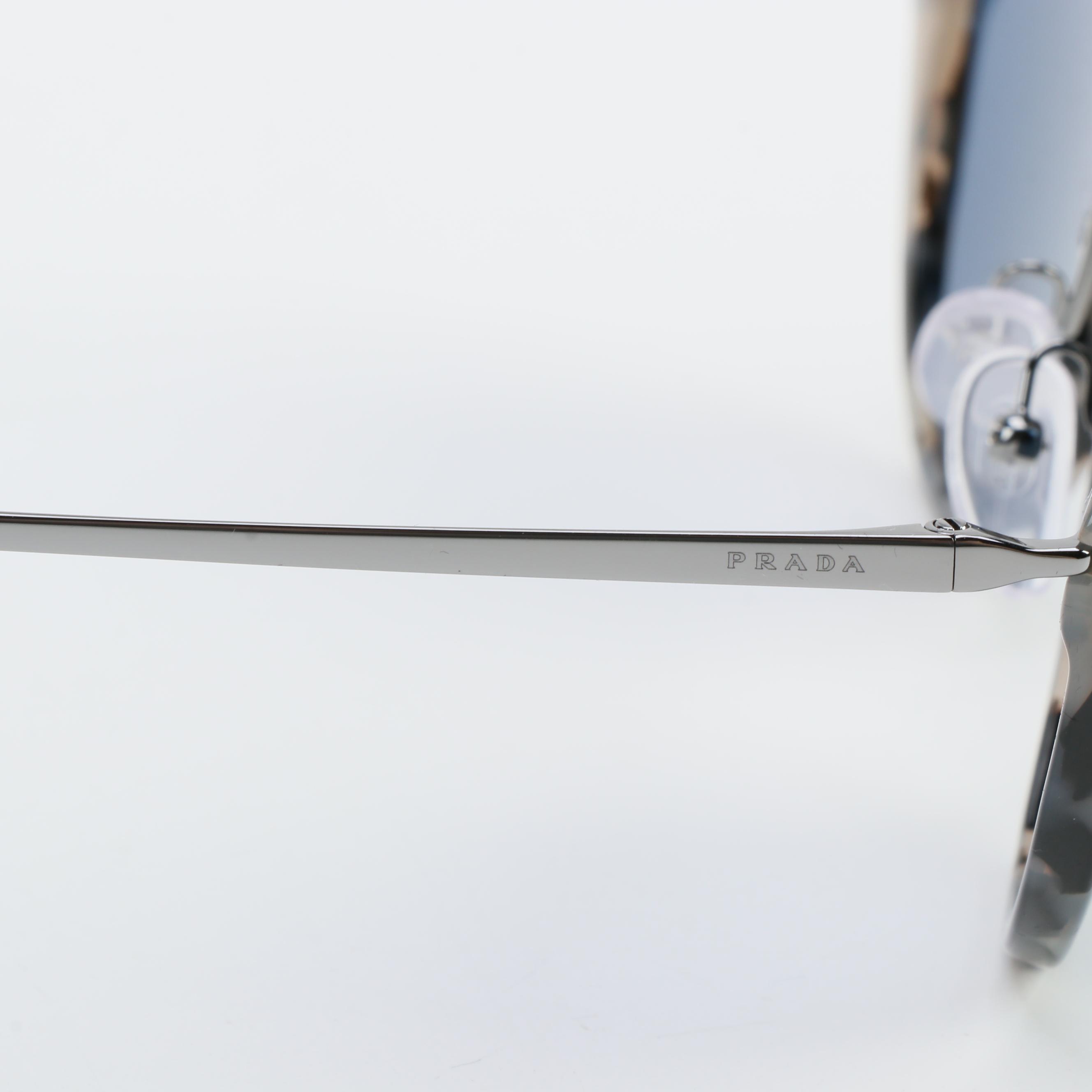 Prada SPR 18U Round Tortoise Brow Accent Sunglasses with Case and Box