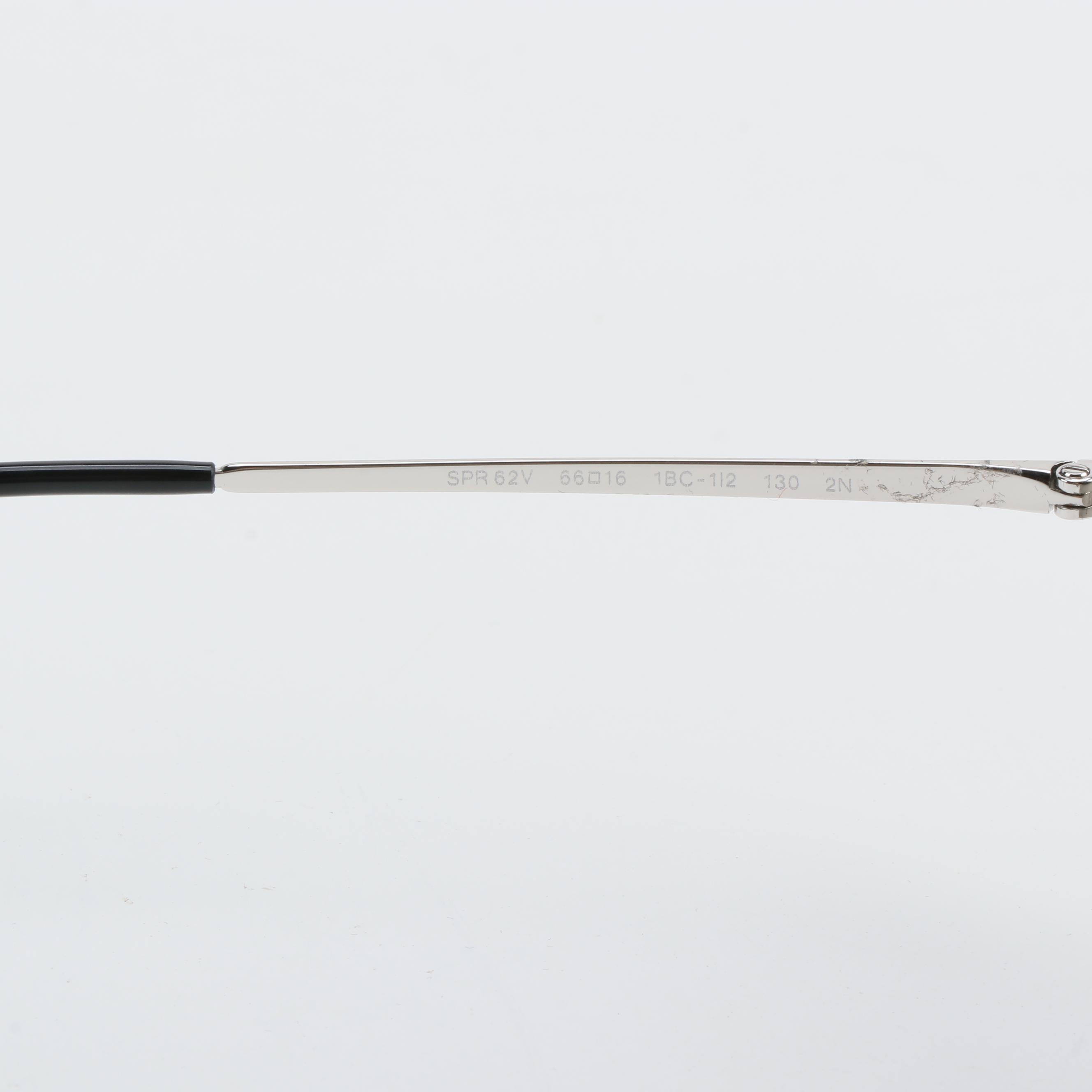 Prada SPR 62V Silver Tone Wire Sunglasses with Case