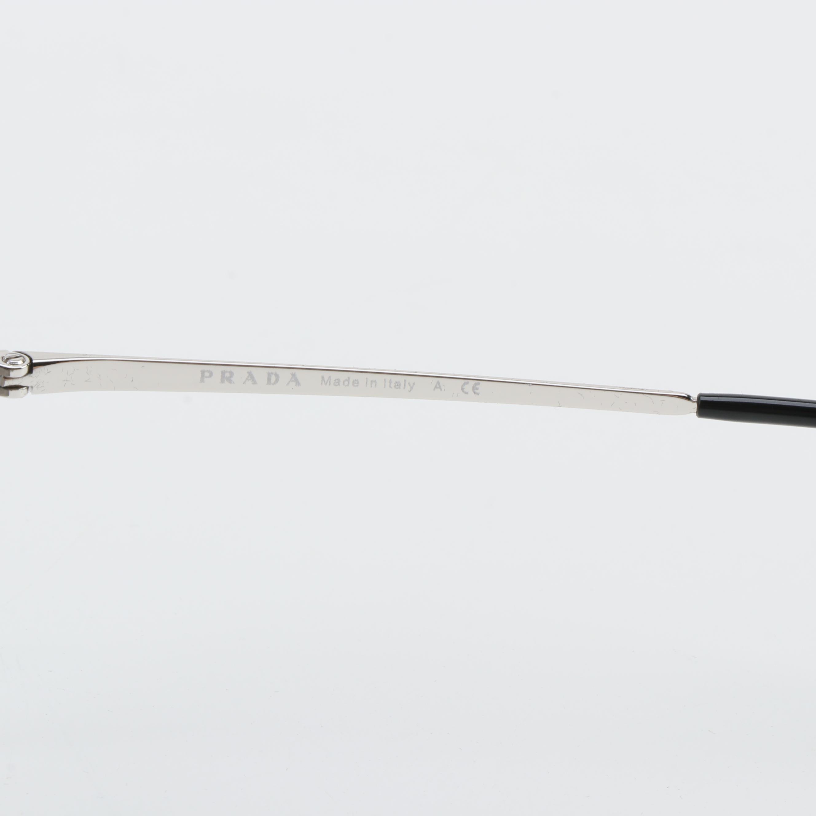 Prada SPR 62V Silver Tone Wire Sunglasses with Case