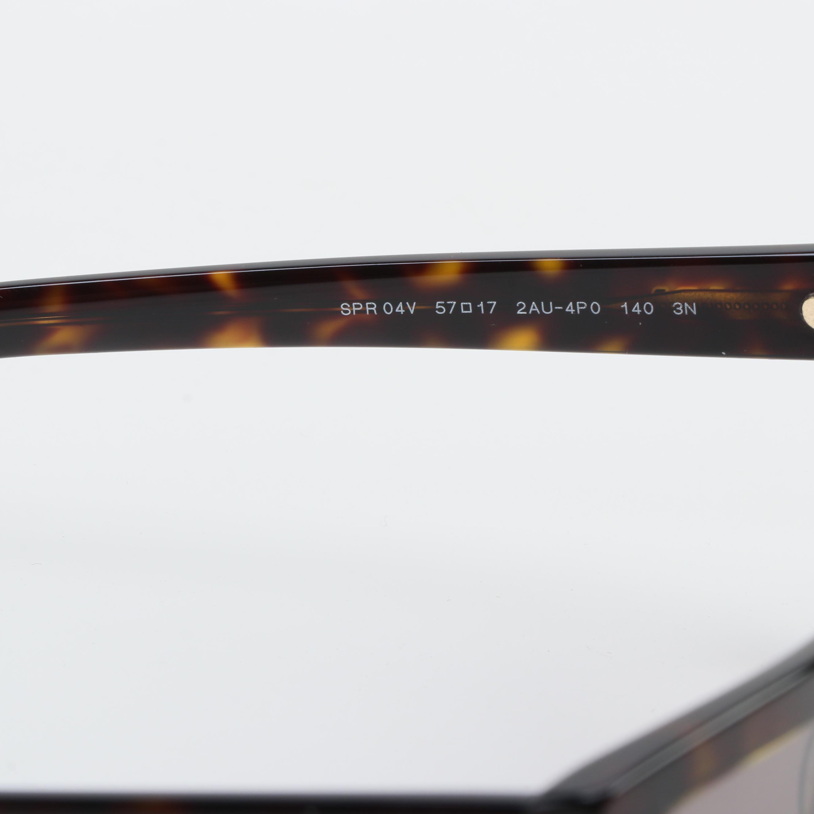 Prada SPR 04V Havana Tortoise Rectangular Sunglass with Case