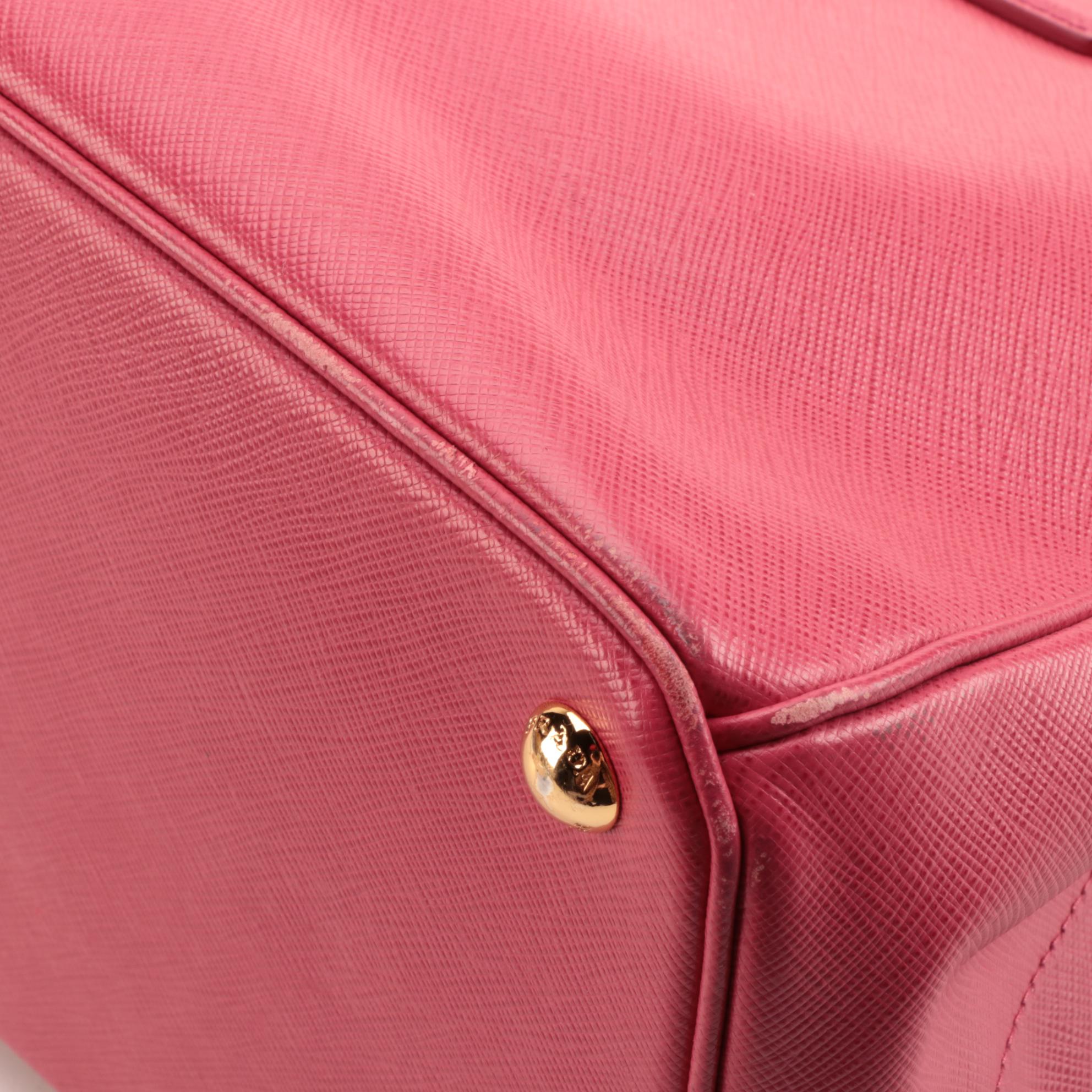 Prada Coral Pink Saffiano Leather Two-Way Zip Tote