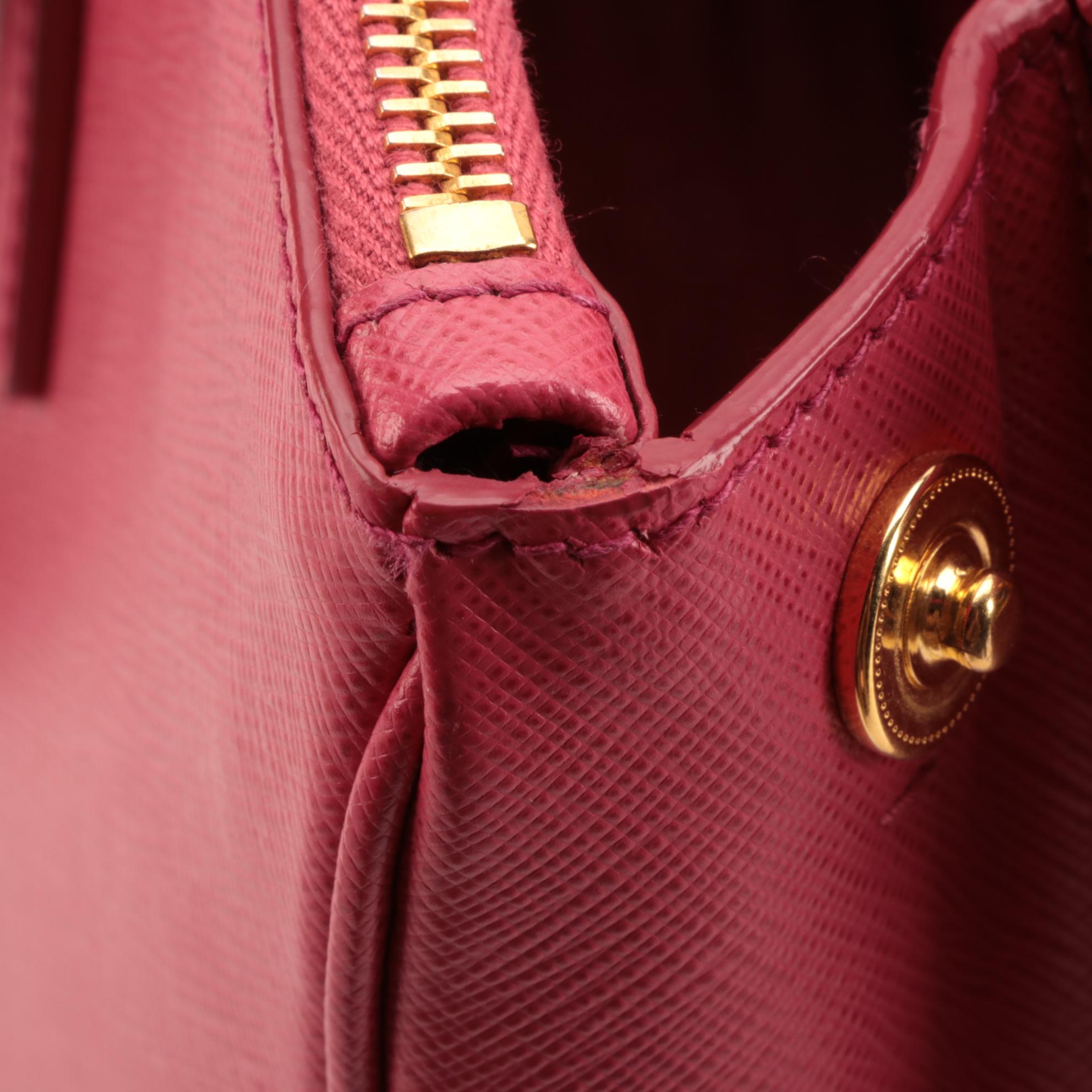 Prada Coral Pink Saffiano Leather Two-Way Zip Tote