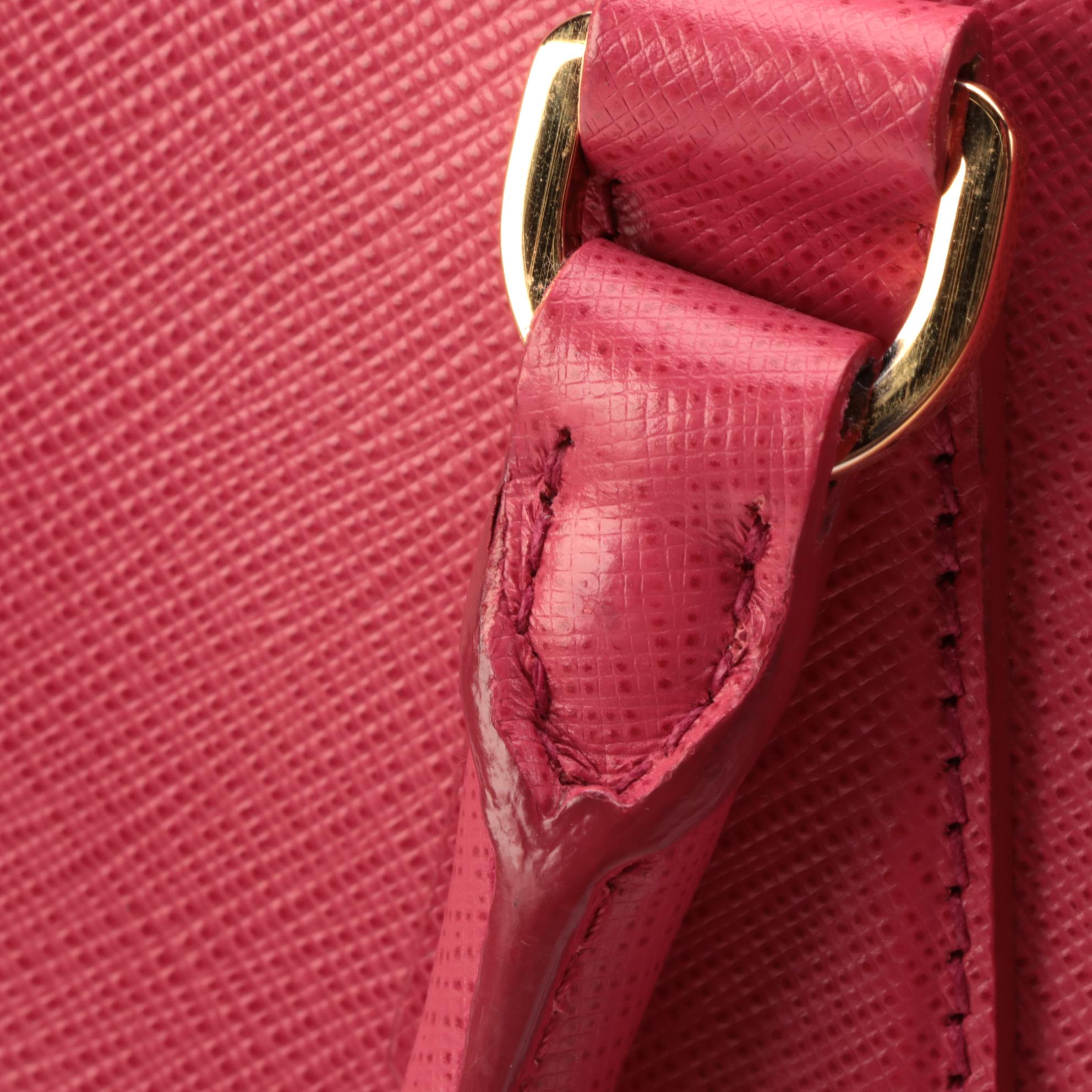 Prada Coral Pink Saffiano Leather Two-Way Zip Tote