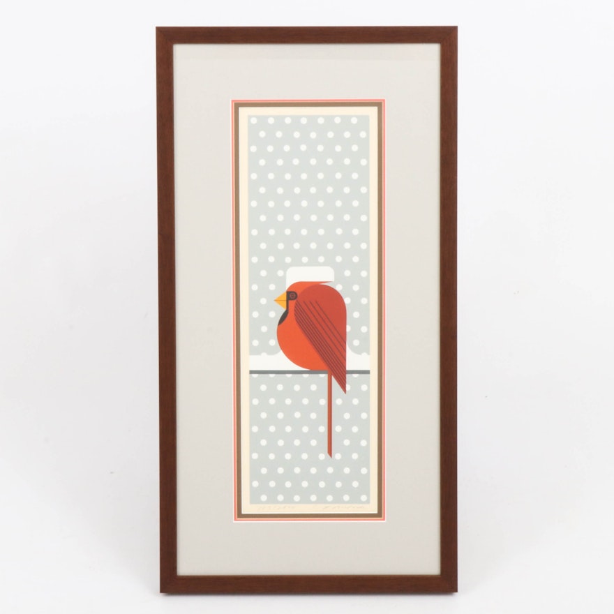 Charley Harper Serigraph "Cool Cardinal," 1974