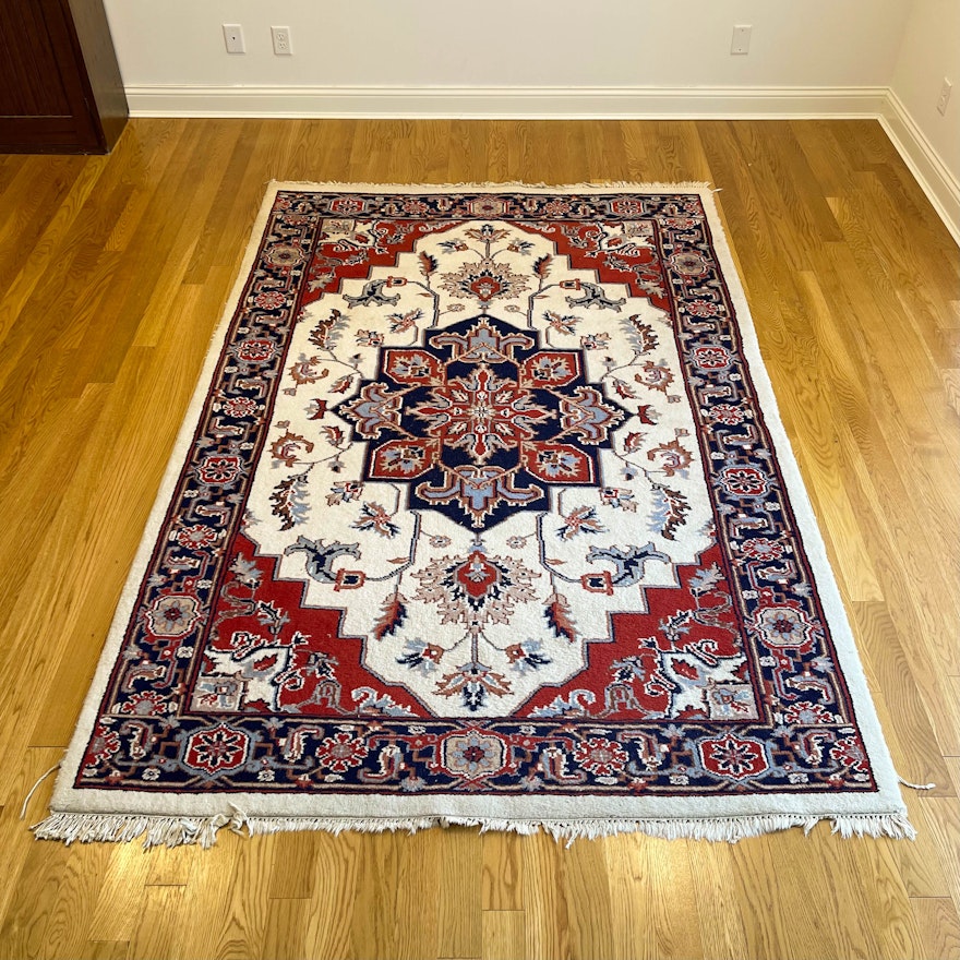 5'8 x 9'2 Hand-Knotted Surya Indo-Persian Heriz Serapi Area Rug