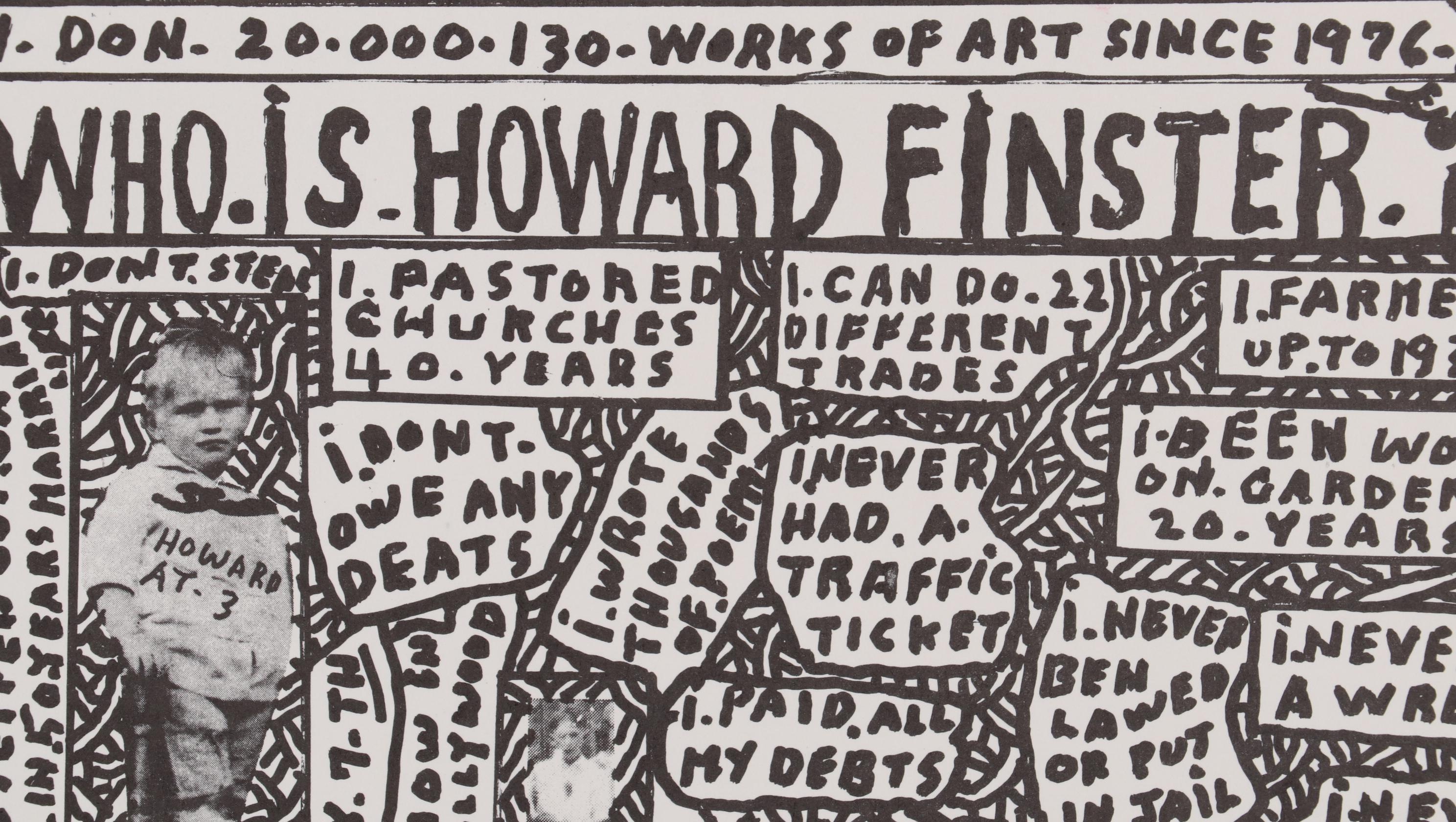 Lithograph after Howard Finster "Who is Howard Finster?" Circa 1991