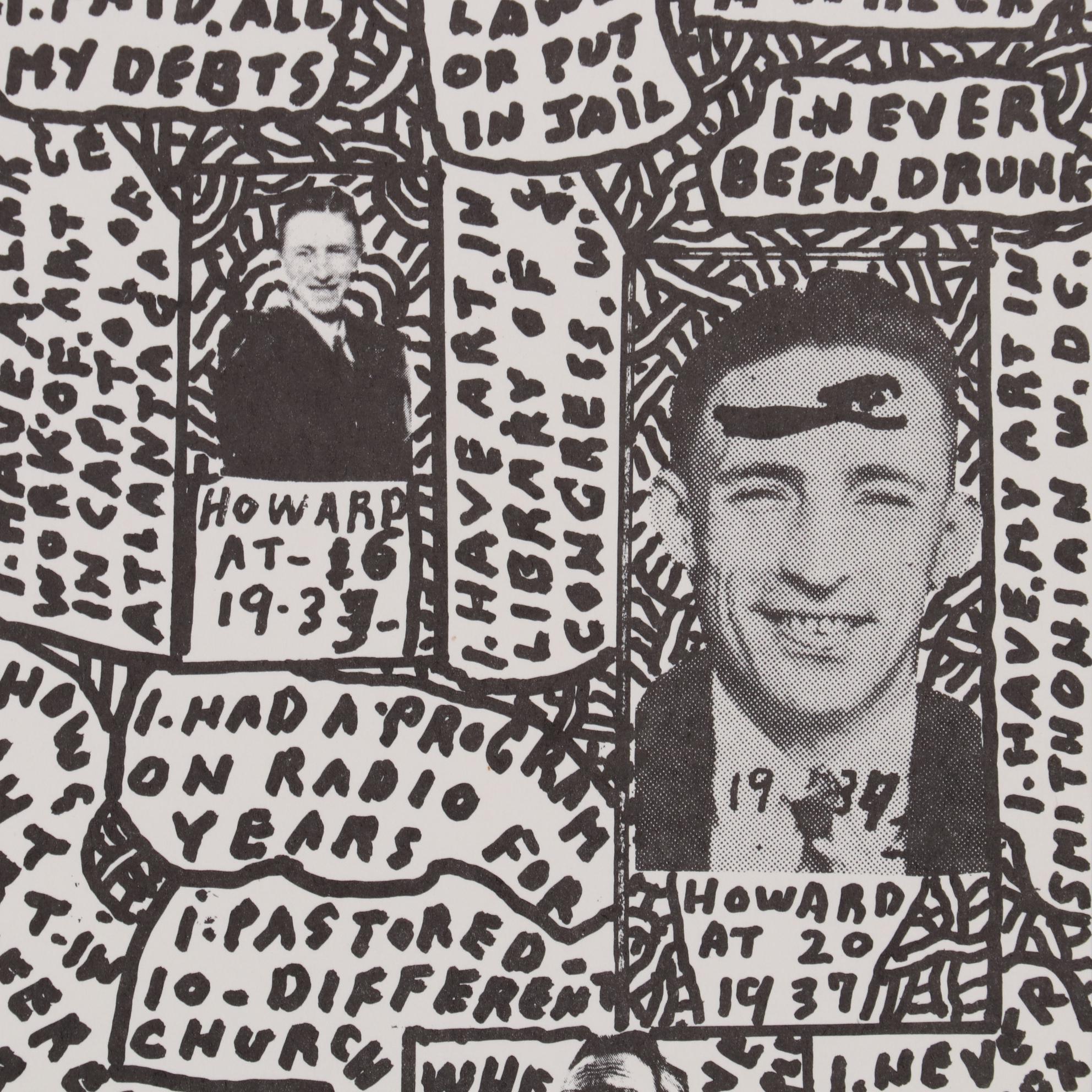 Lithograph after Howard Finster "Who is Howard Finster?" Circa 1991