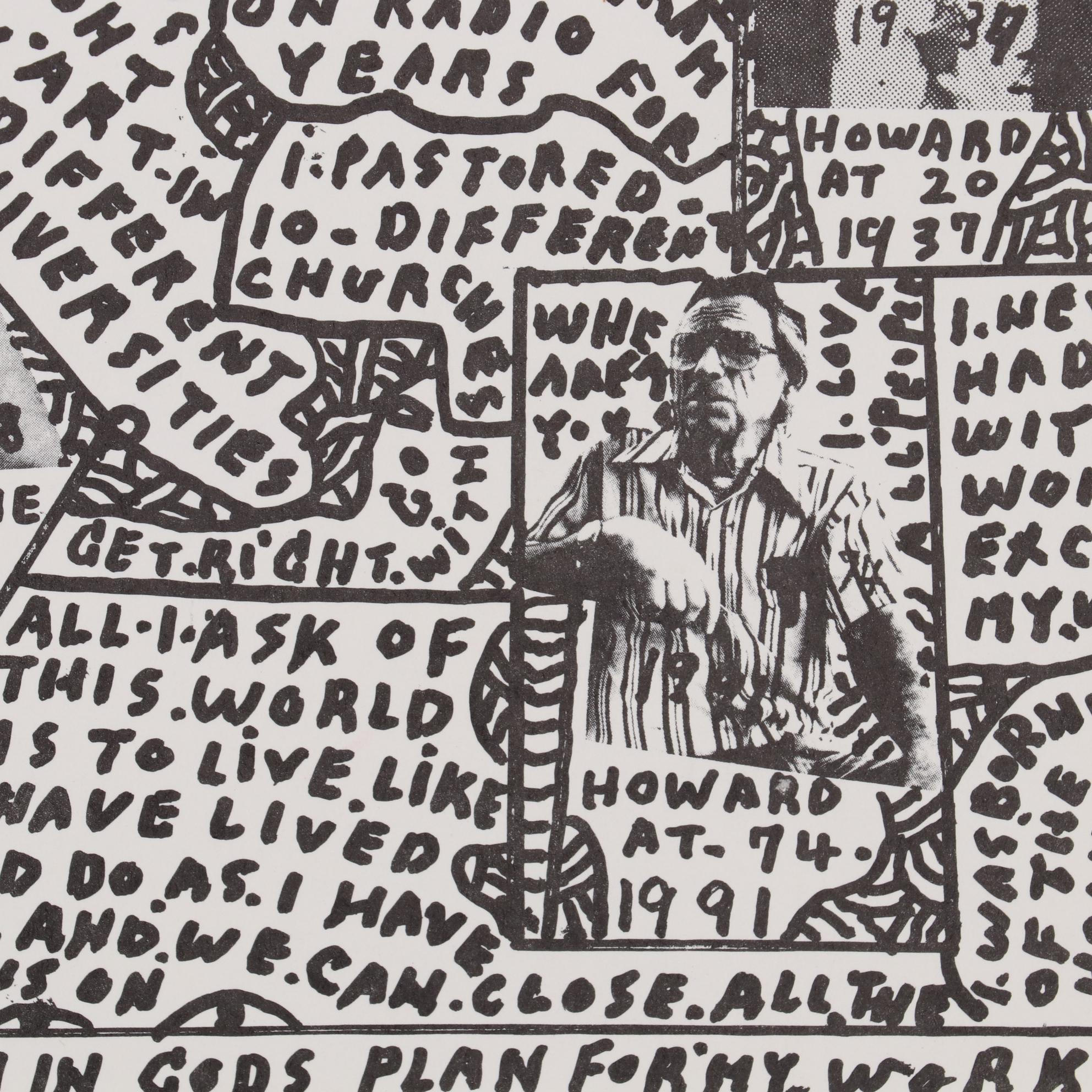 Lithograph after Howard Finster "Who is Howard Finster?" Circa 1991