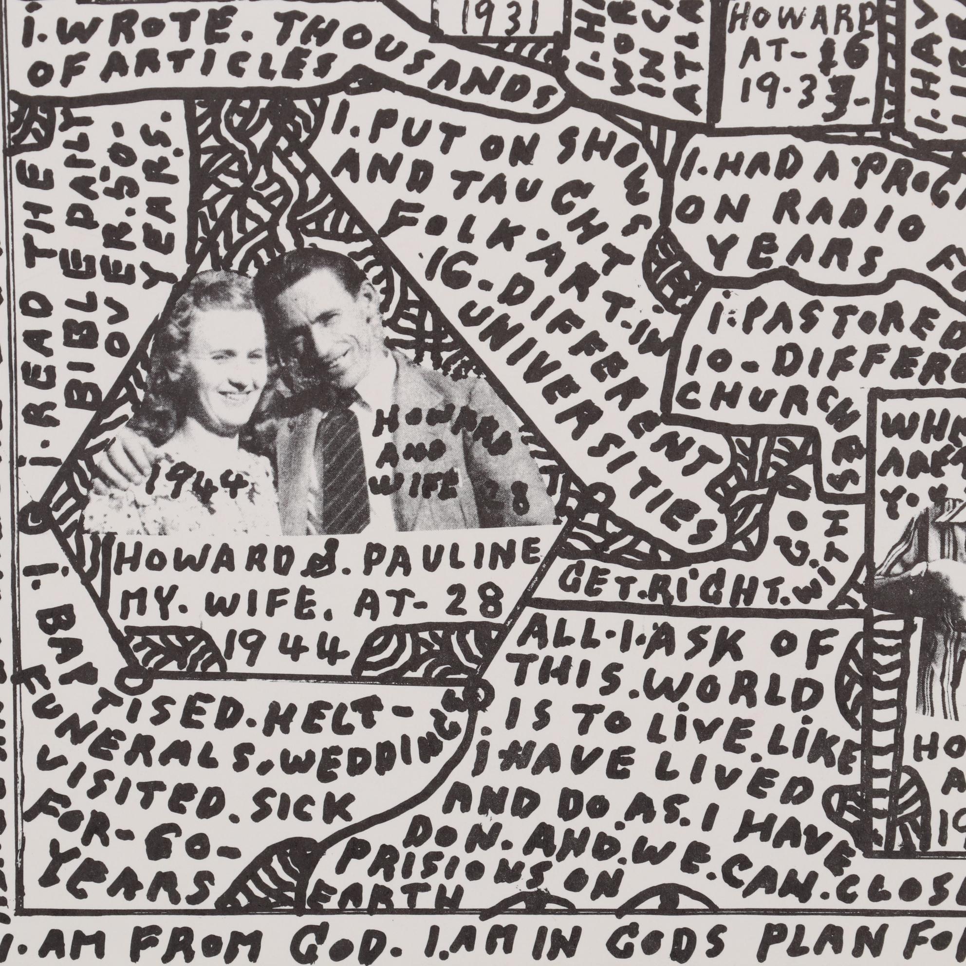 Lithograph after Howard Finster "Who is Howard Finster?" Circa 1991