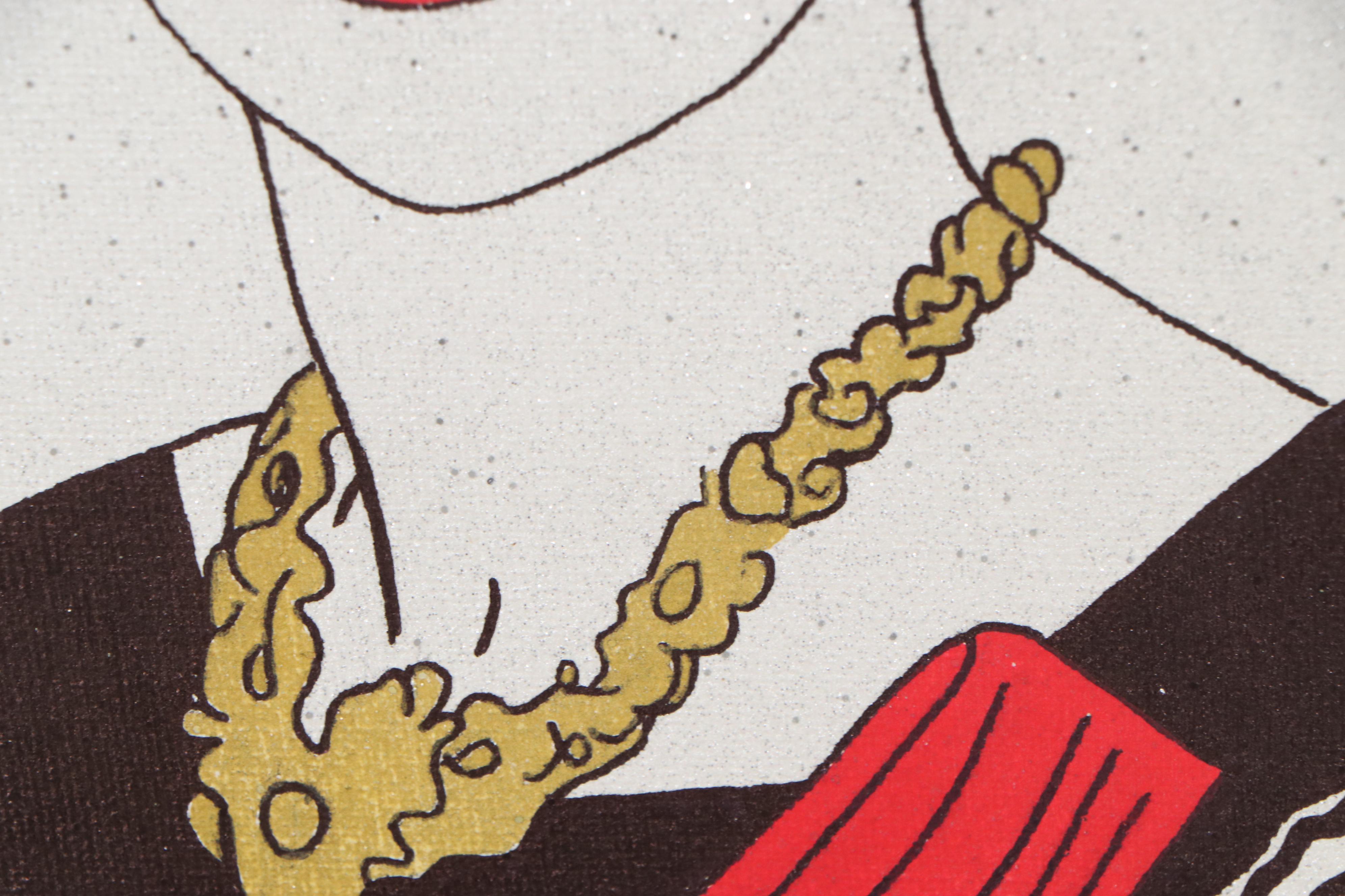 Francois Aguiard Mixed Media Drawing of Queen Elizabeth