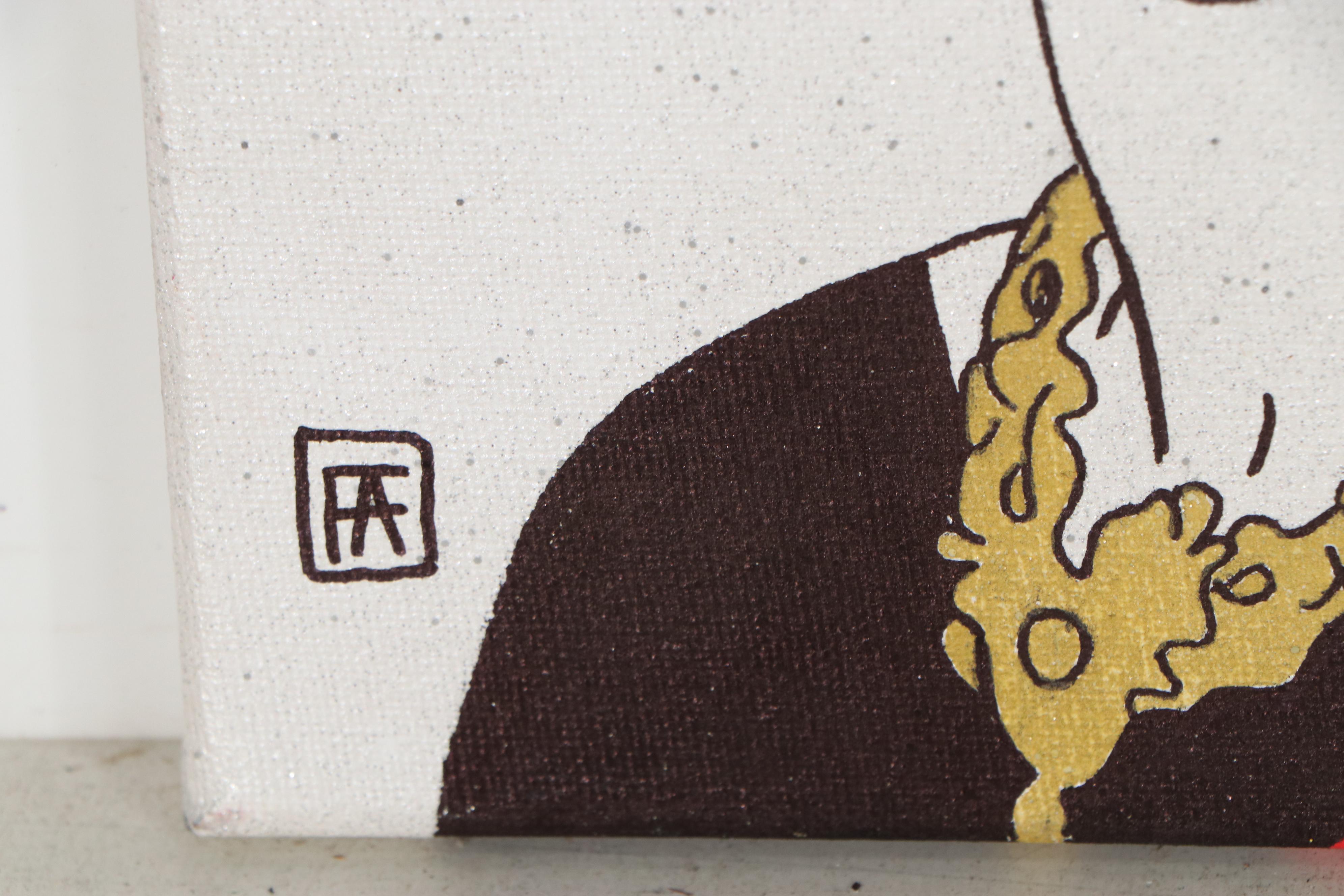 Francois Aguiard Mixed Media Drawing of Queen Elizabeth